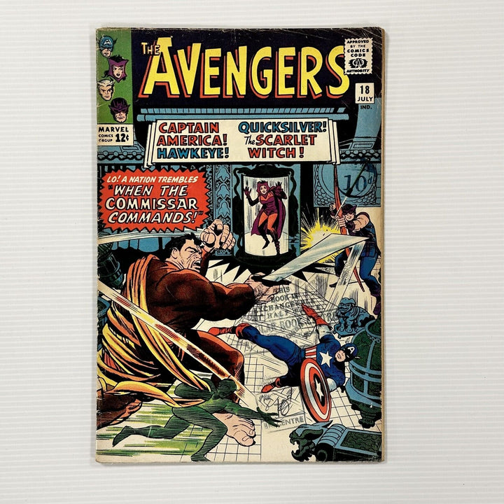 Avengers #18 1965 VG- Cent Copy Pence Stamp **Multiple Stamps & pen on cover**