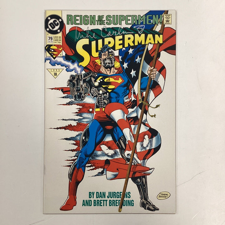 Superman #79 1993 Signed by Mike Carlin0