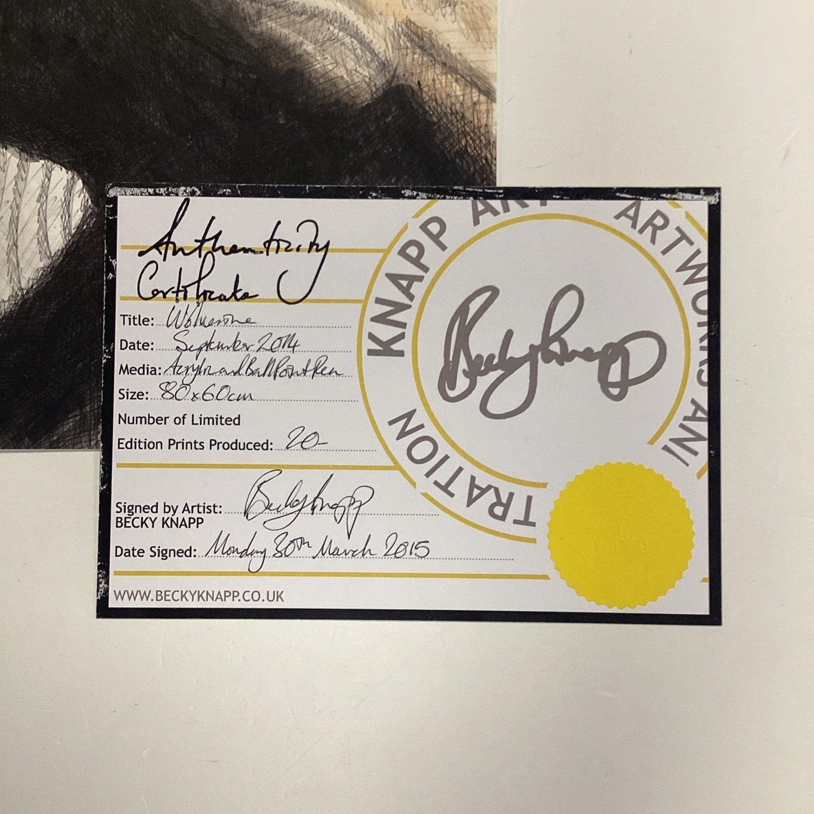 Wolverine Original Art by Becky Knapp with COA (80x59cm)10