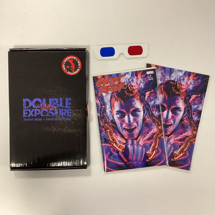 Ghost Rider #1 2022 Double Exposure Yoon Virgin & Trade Variant Boxed Set + Glas0