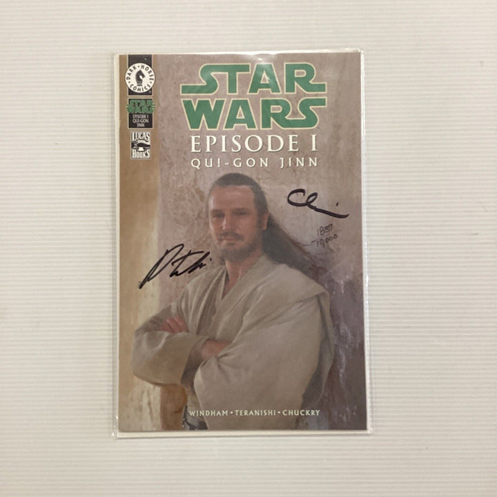 Star Wars Episode 1 Qui-gon Jinn 1999 glow In Dark Signed Teranishi & Chuckry