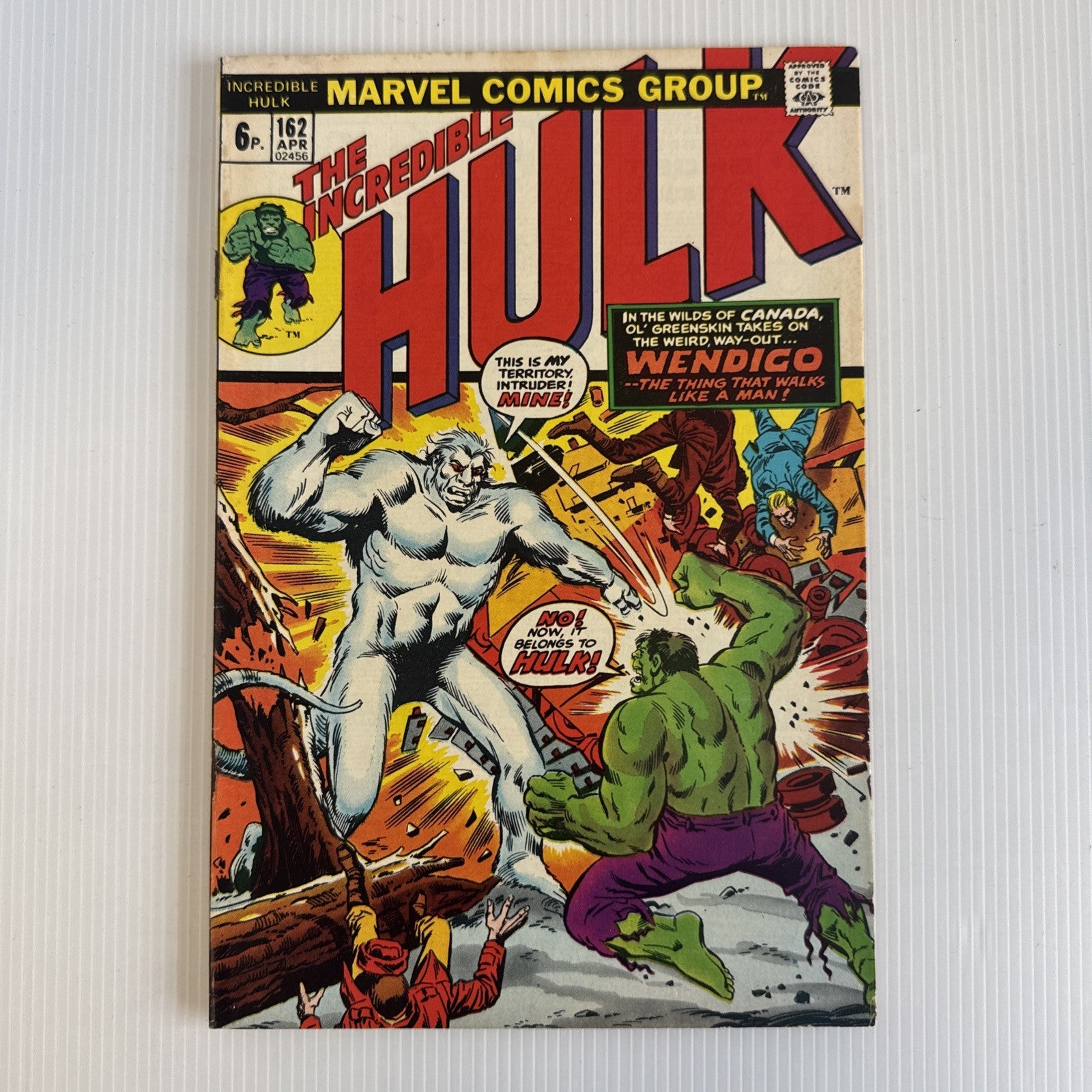 The Incredible Hulk #162 1973 VG 1st Appearance Wendigo Pence Copy **Rusted Stap0