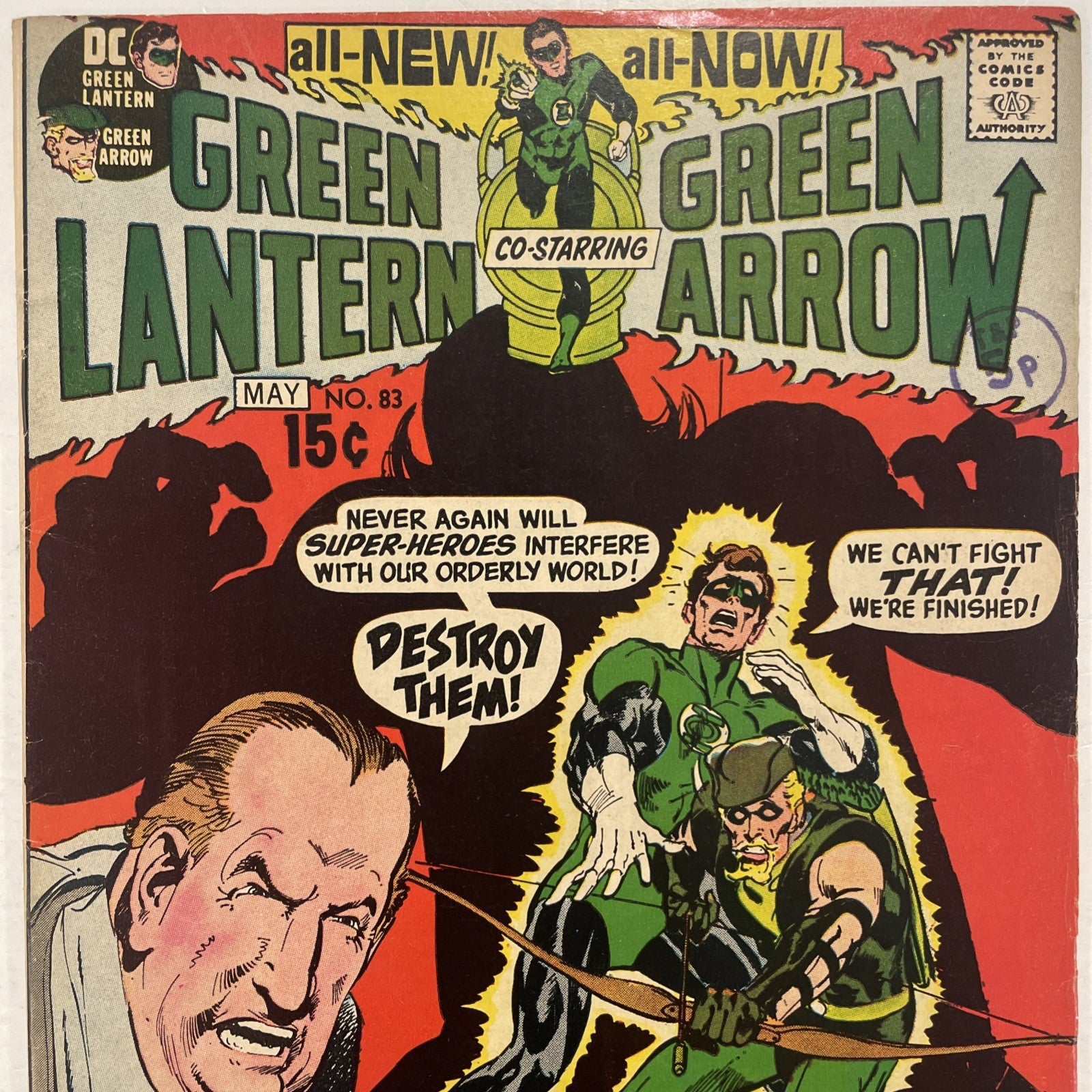 Green Lantern Green Arrow #83 1971 FN+  Pence Stamp1