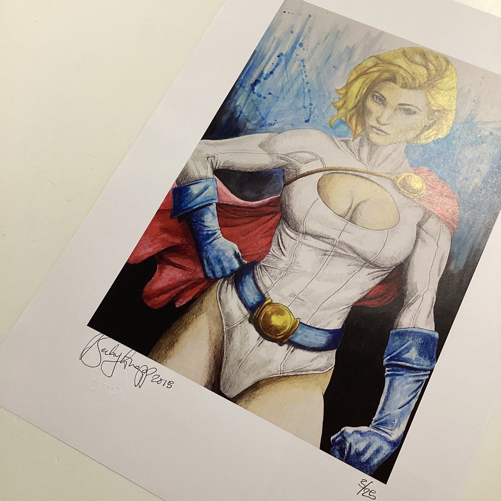 Power Girl Signed Art Print by Becky Knapp9