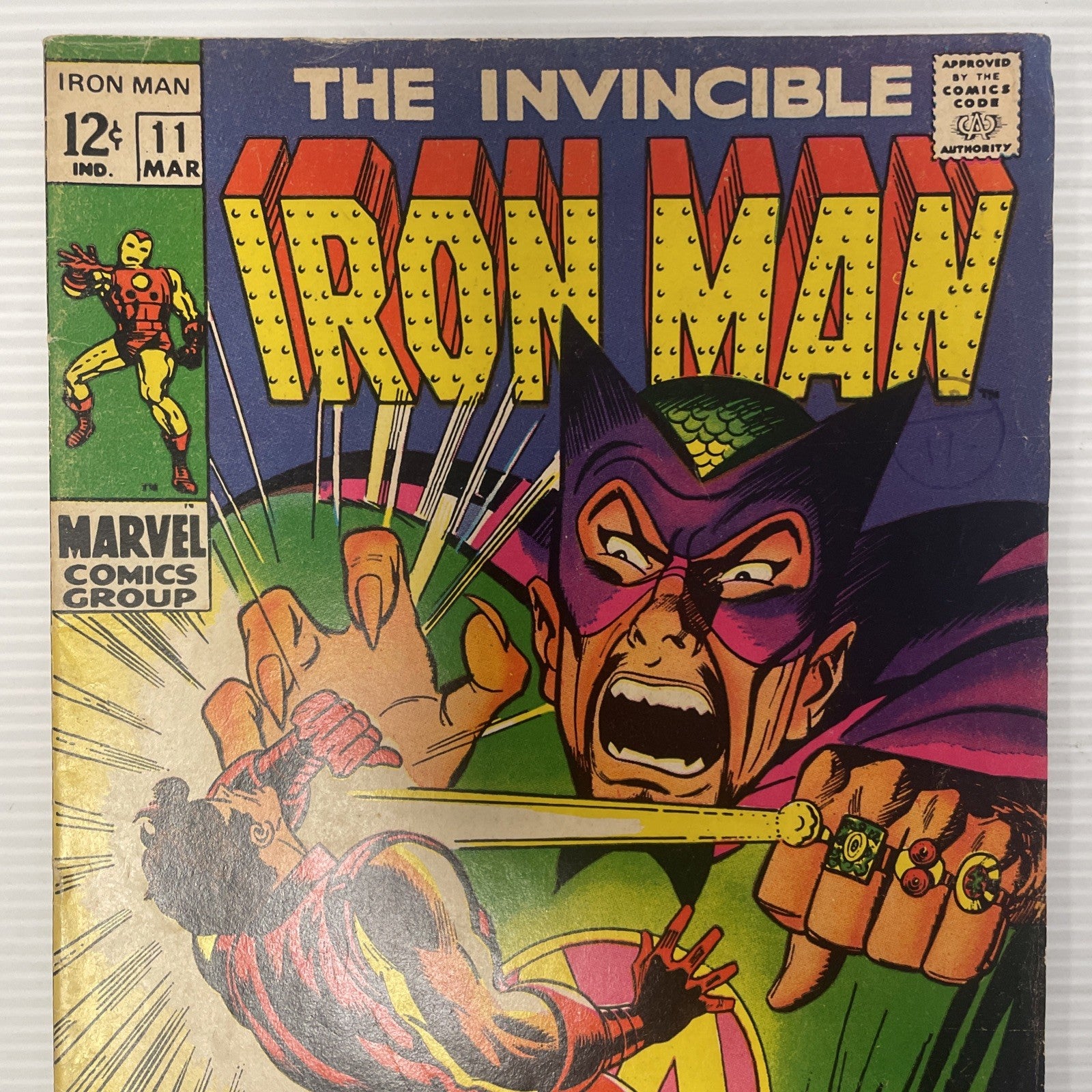 The Invincible Iron Man #11 1969 VG+ Pence Stamp1