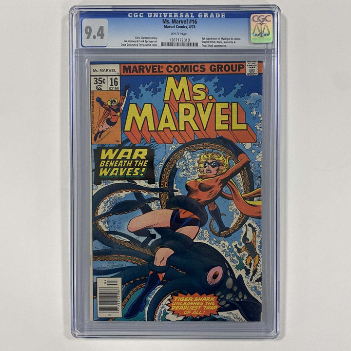 Ms. Marvel #16 Vol 1. CGC 9.4 Slabbed Comic. 1978 Cent copy