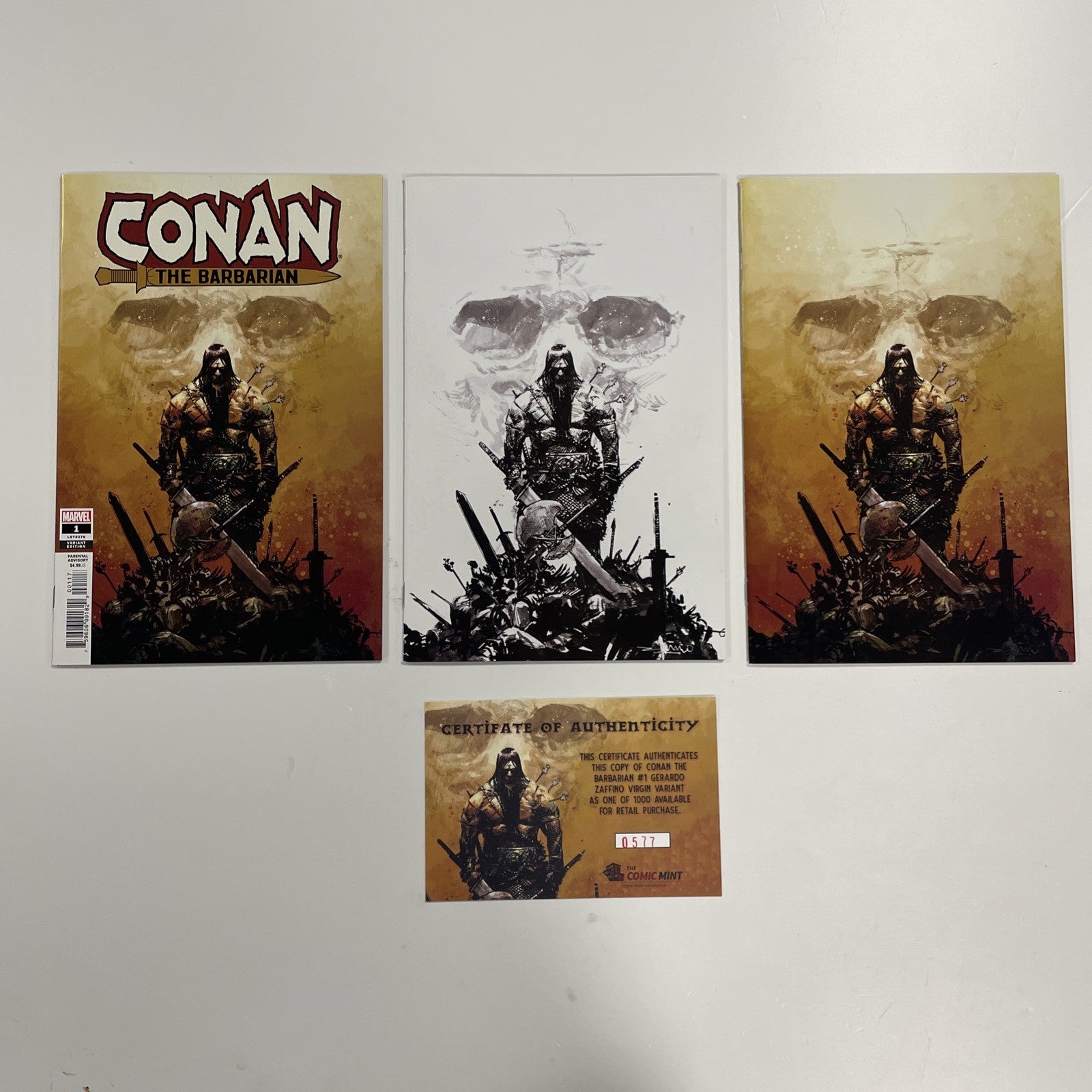 Conan The Barbarian #1 2019 NM Gerardo Zaffino Trade, Virgin and Black & White0