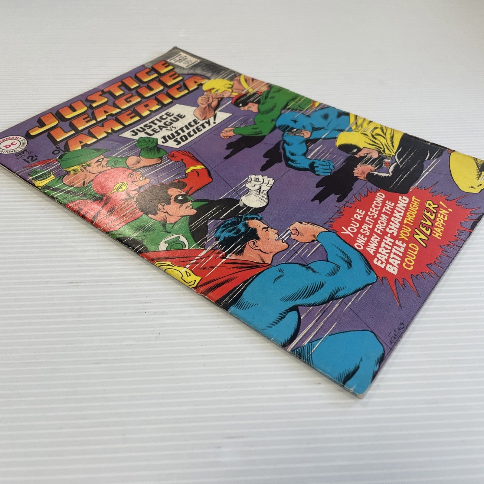 Justice League of America #56 1967 VG+ vs Justice Society Pence Stamp3