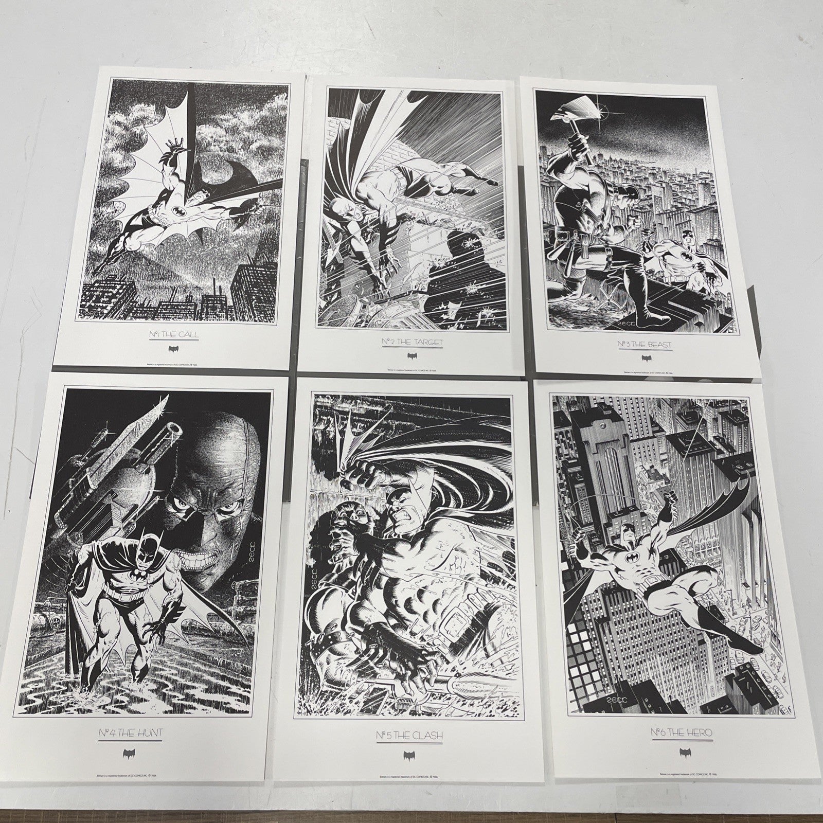 Batman Portfolio by Mike Zeck 1988 6 Piece Artwork Set2