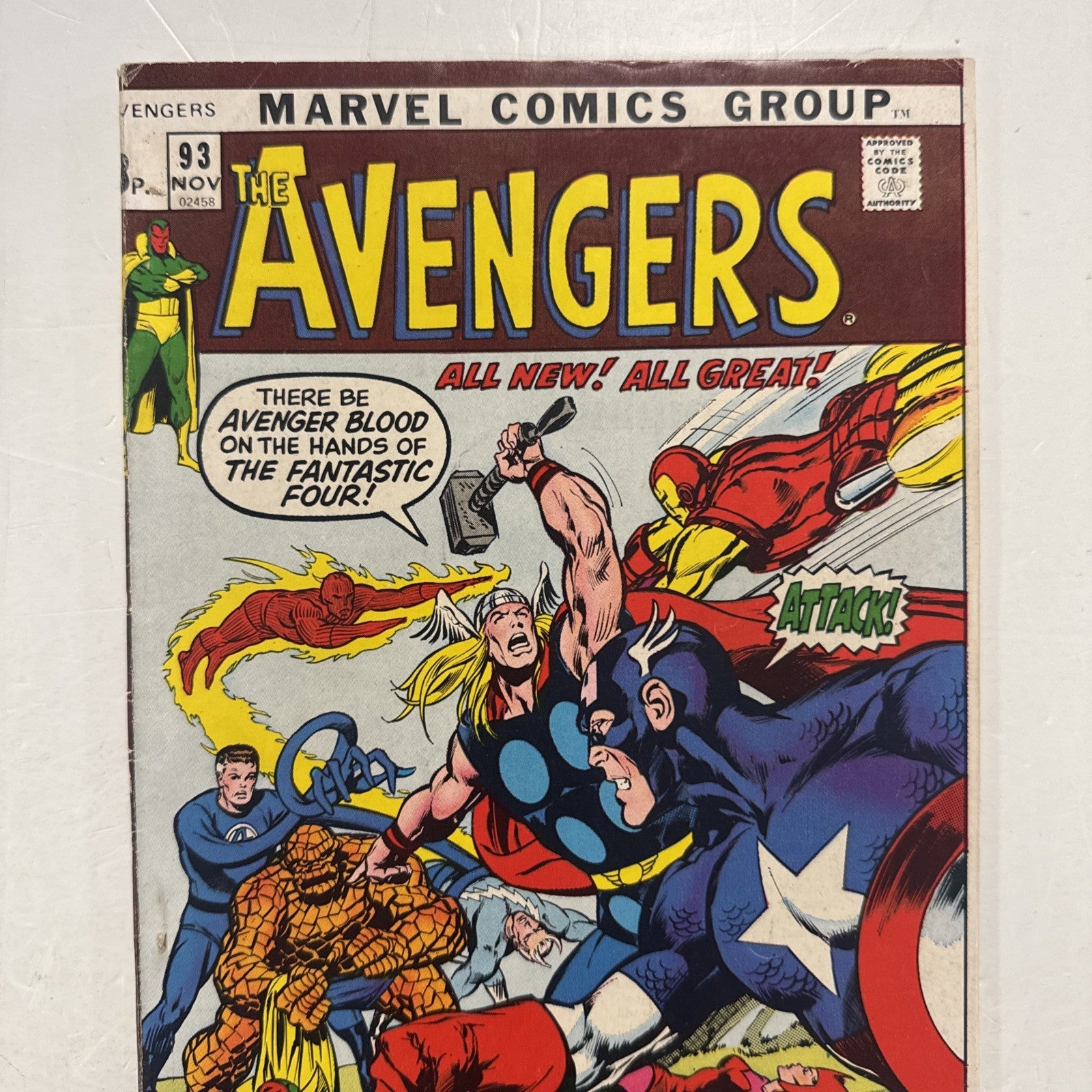 Avengers #93 1971 VG+ Pence Copy Kree-Skrull War1
