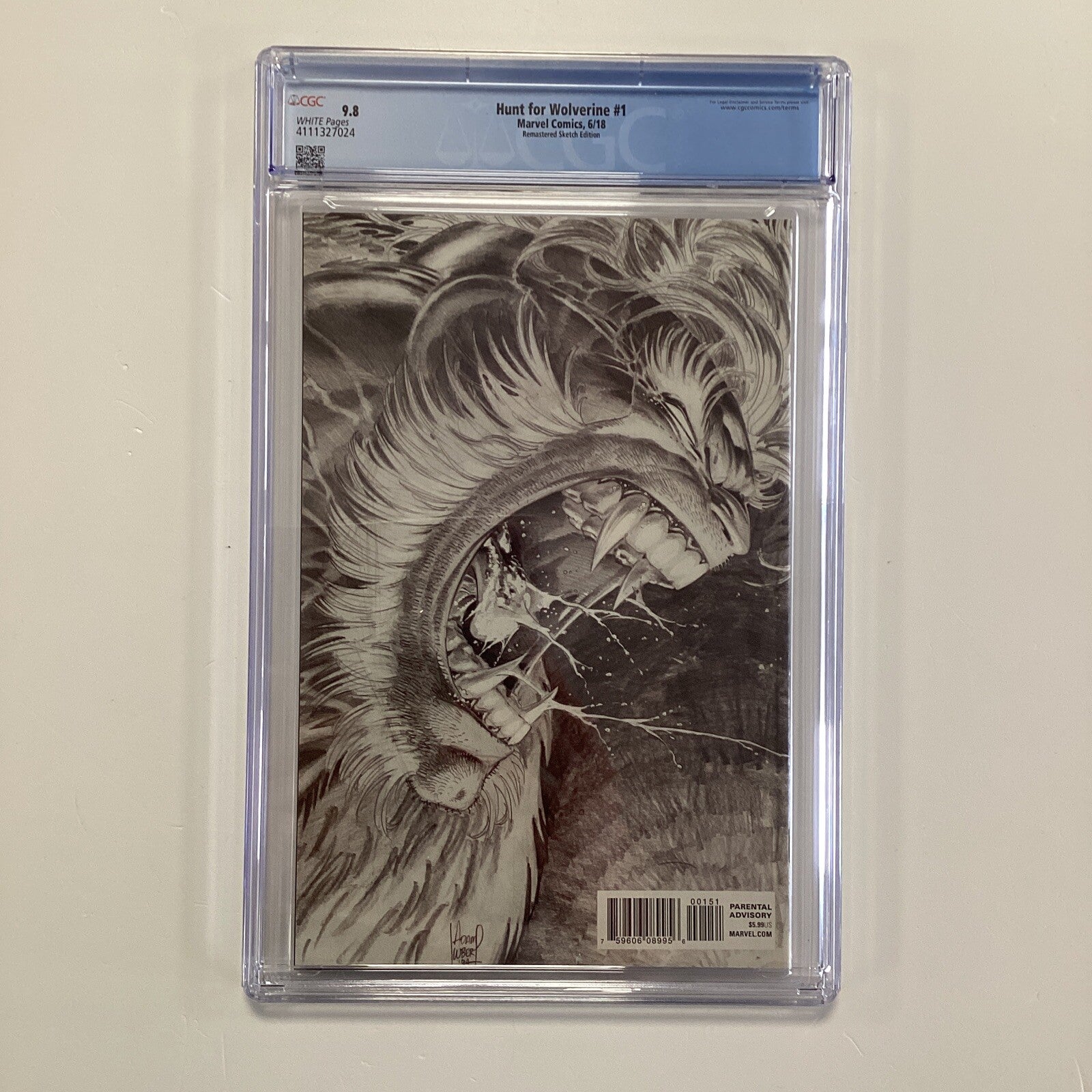 Hunt For Wolverine #1 2018 CGC 9.8 White Pages Kubert 1:1000 Remastered Variant5