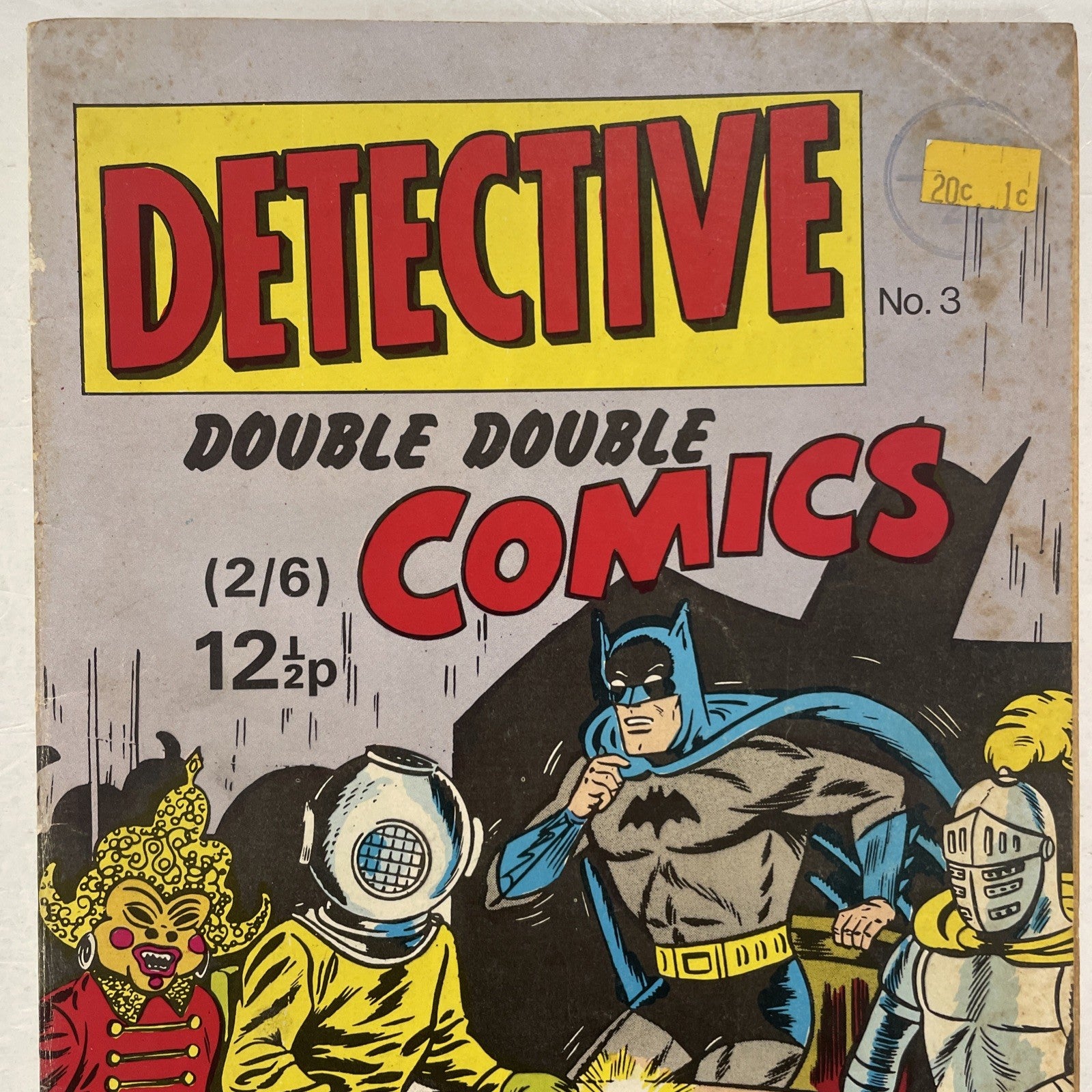 Detective Double Double Comics #3 1968 Low Grade Cent Stamp & Sticker on Front C1