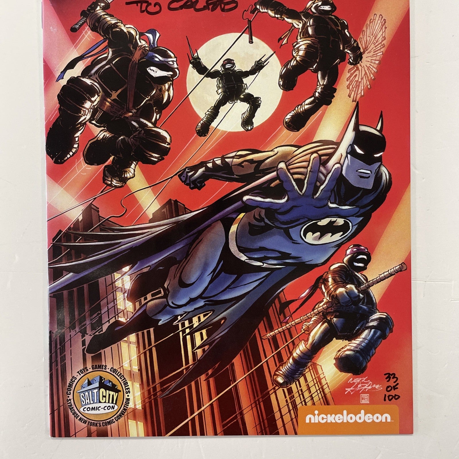 Batman Teenage Mutant Ninja Turtles Adventures #6 2017 Signed Neal Adams **2