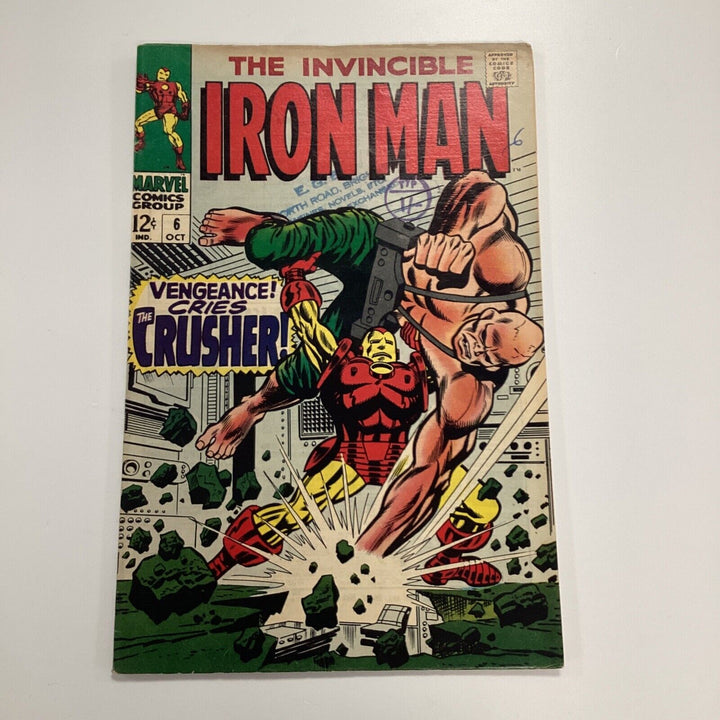 Iron Man #6 1968 VG/FN Pence Stamp **Stamp and pen on front cover