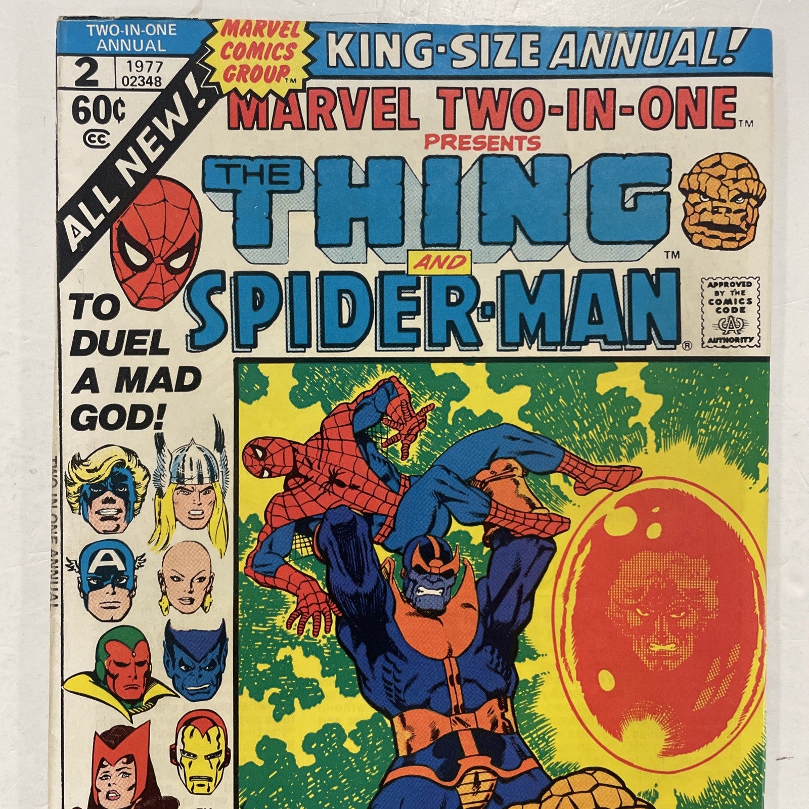 Marvel Two-In-One Annual #2 1977 FN+ Thing, Spider-Man, Death of Thanos1