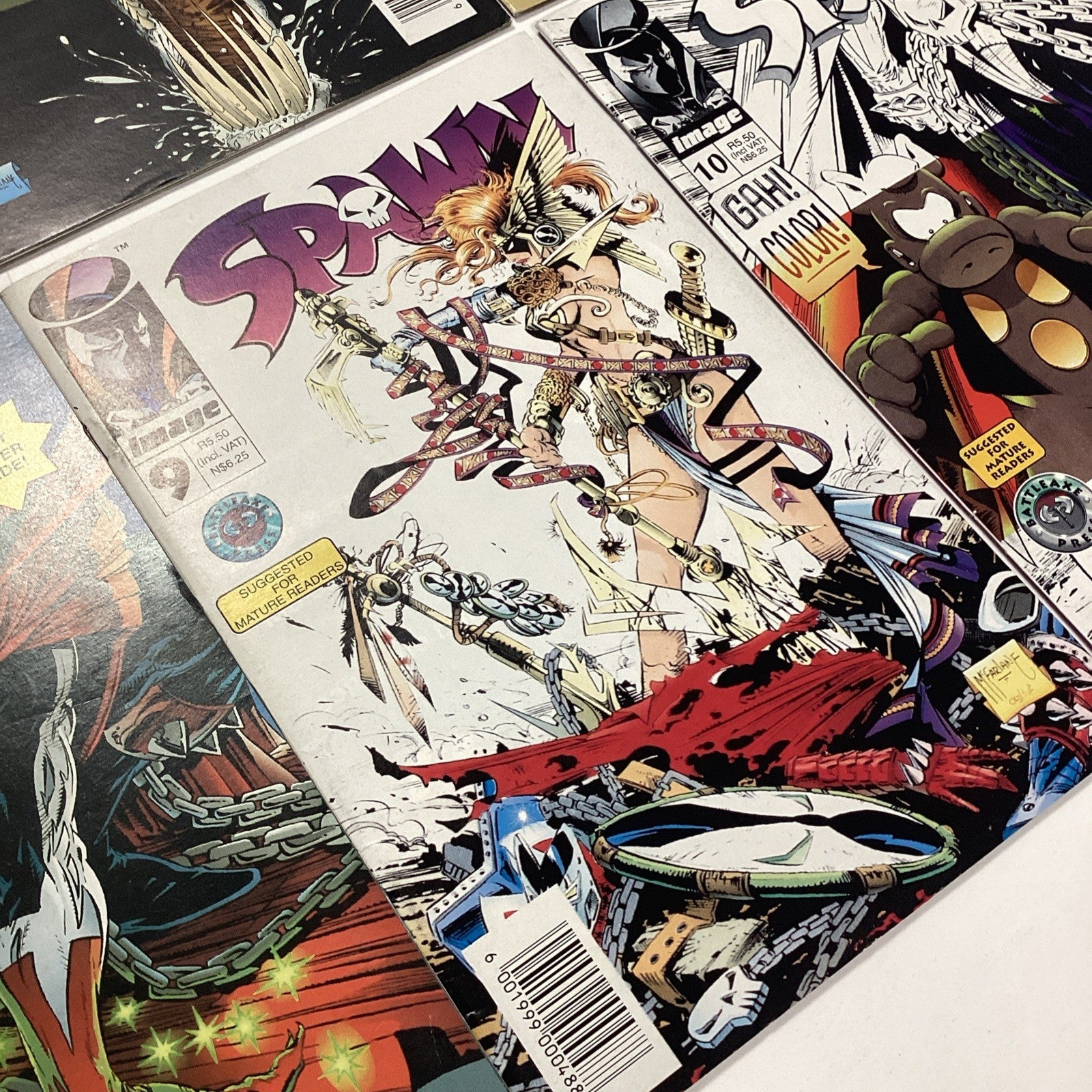 SPAWN  #1-10 VF RSA Variants Battleaxe Press Scarce South African Reprints 199517
