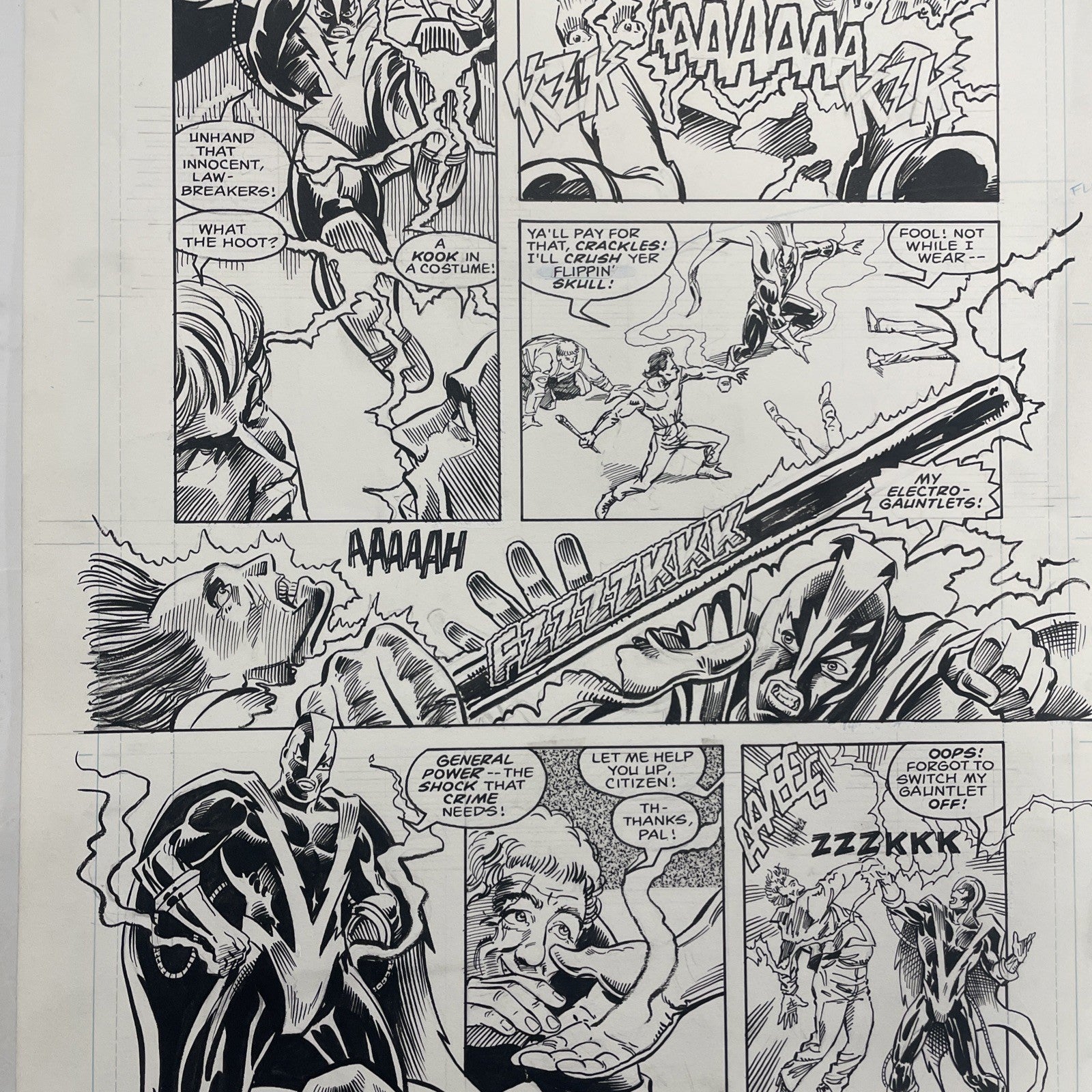 Lee Sullivan Original Art for Marvel's Robocop #9 Page 2 19906
