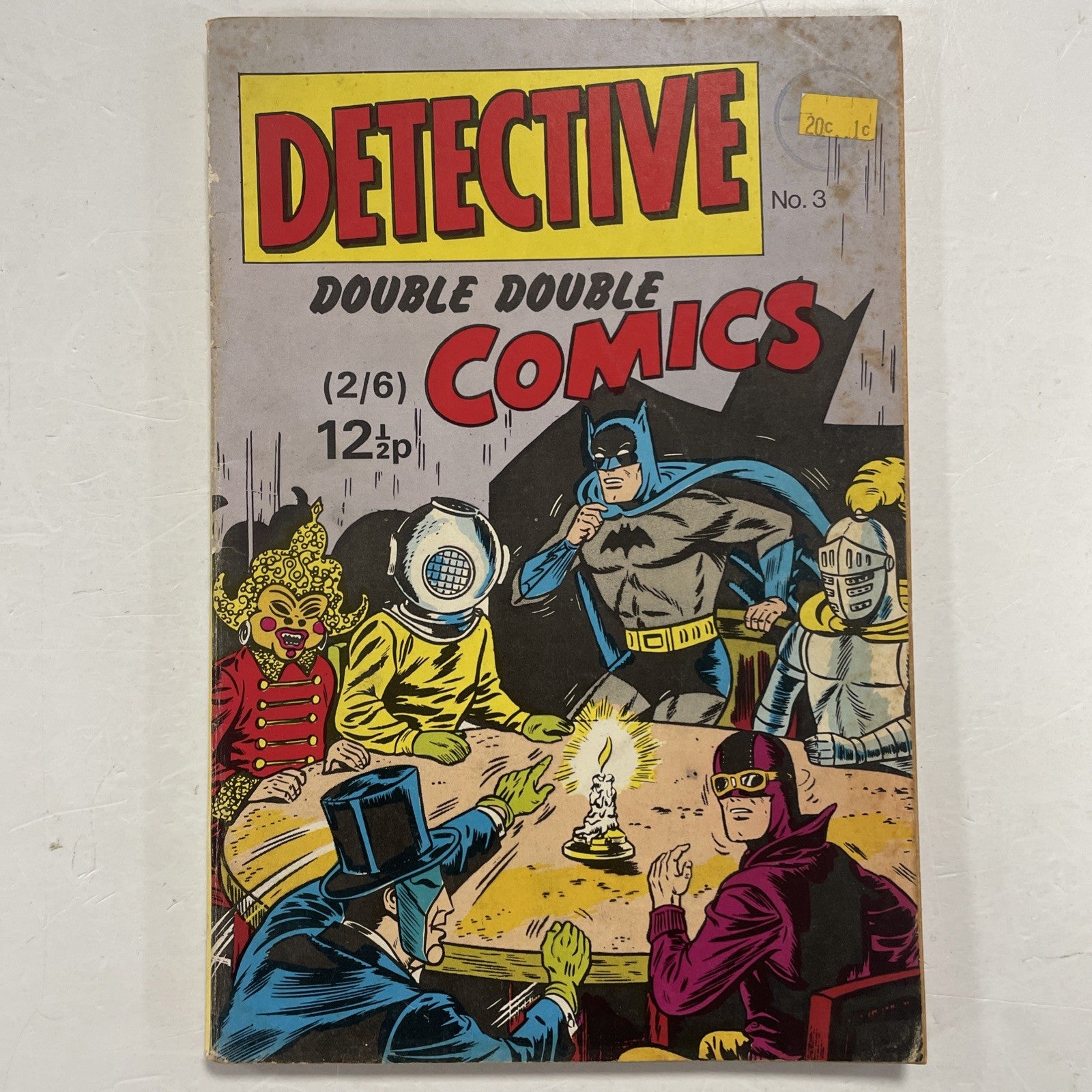 Detective Double Double Comics #3 1968 Low Grade Cent Stamp & Sticker on Front C0