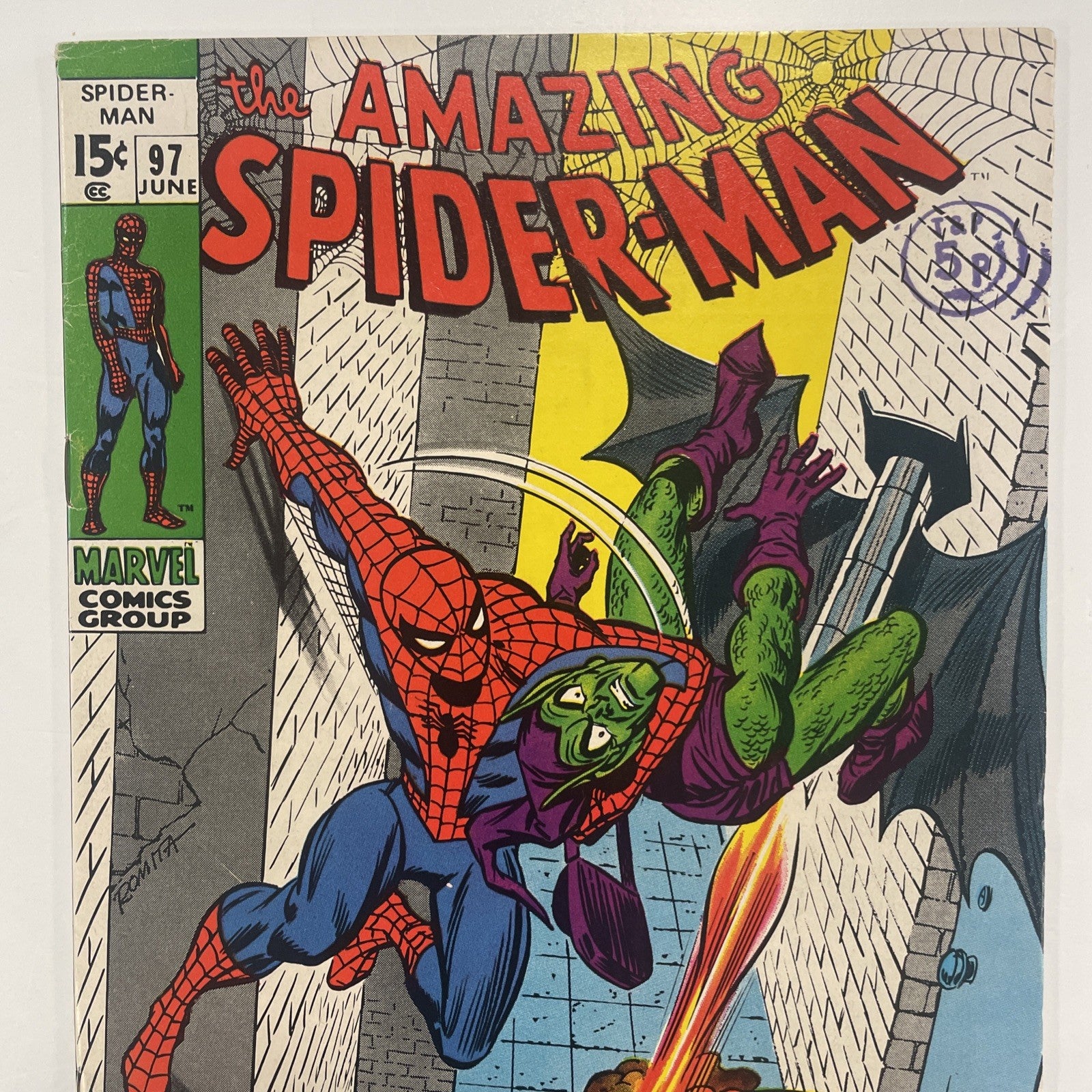 Amazing Spider-Man #97 1971 FN Pence Stamp No Comic Code *See Description1