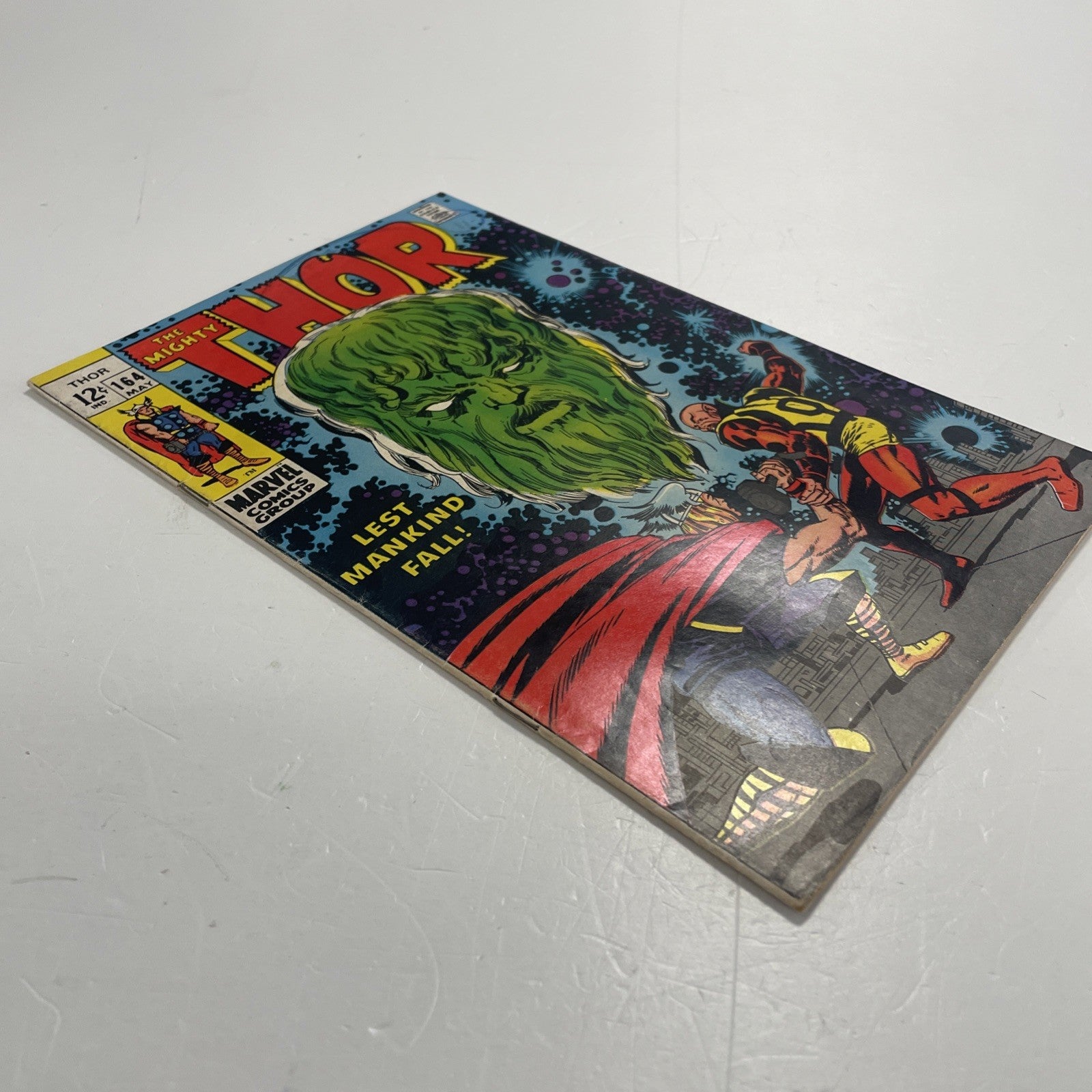 The Mighty Thor #164 1969 VG/FN 3rd Cameo & Origin of Him 2x Stamps on cover3
