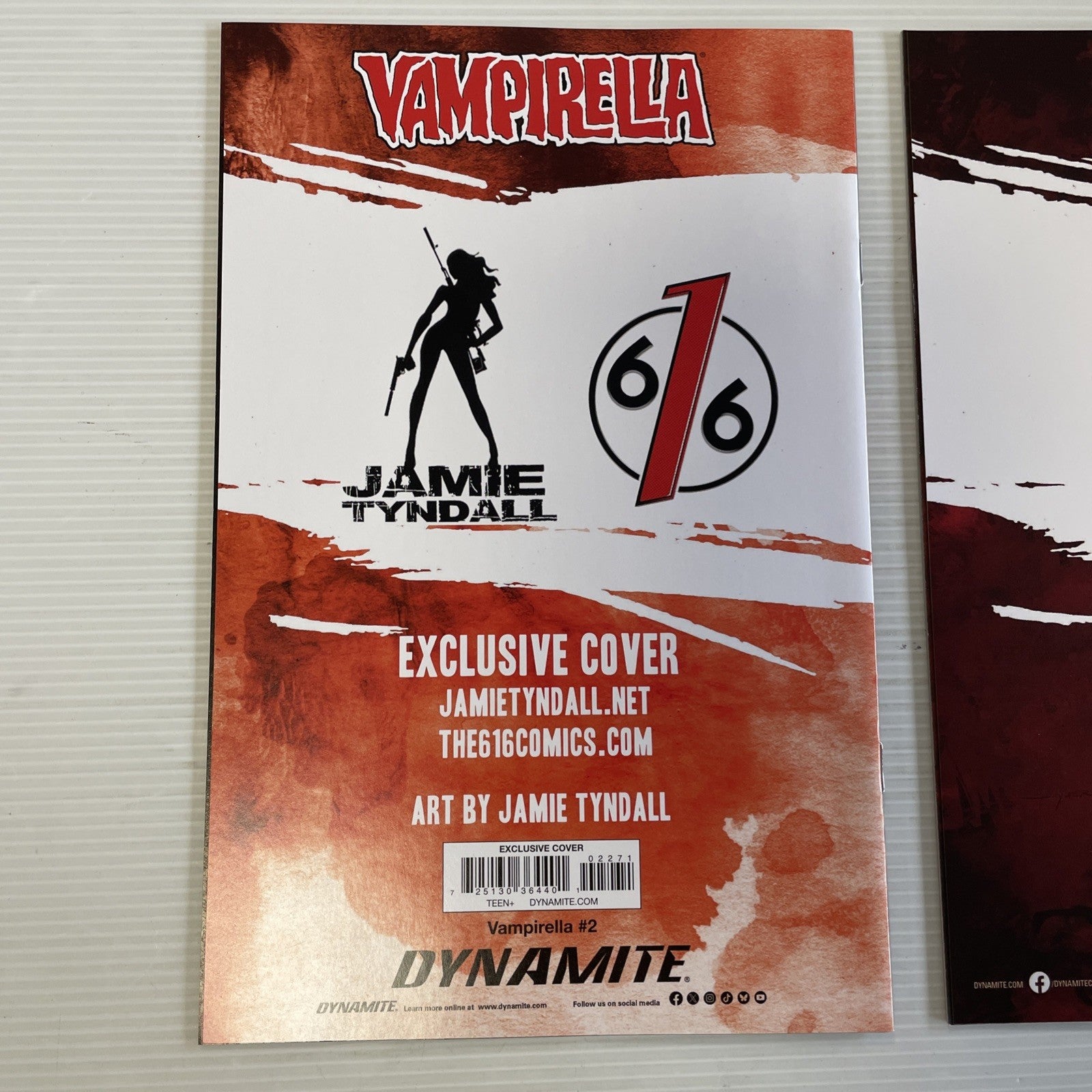 Red Sonja Vampirella #1 #2 2022 NM 616 Jamie Tyndall Virgin Connecting Fire9