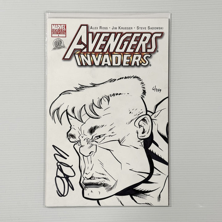 Avengers Invaders #1 2008 NM DF Sketch Cover by John Lucas CoA 6/4990
