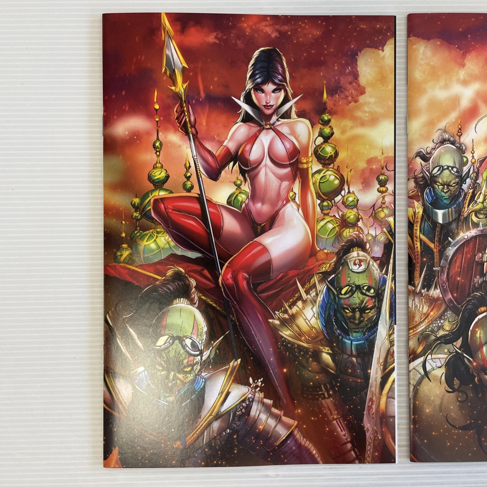 Red Sonja Vampirella #1 #2 2022 NM 616 Jamie Tyndall Virgin Connecting Smoke1