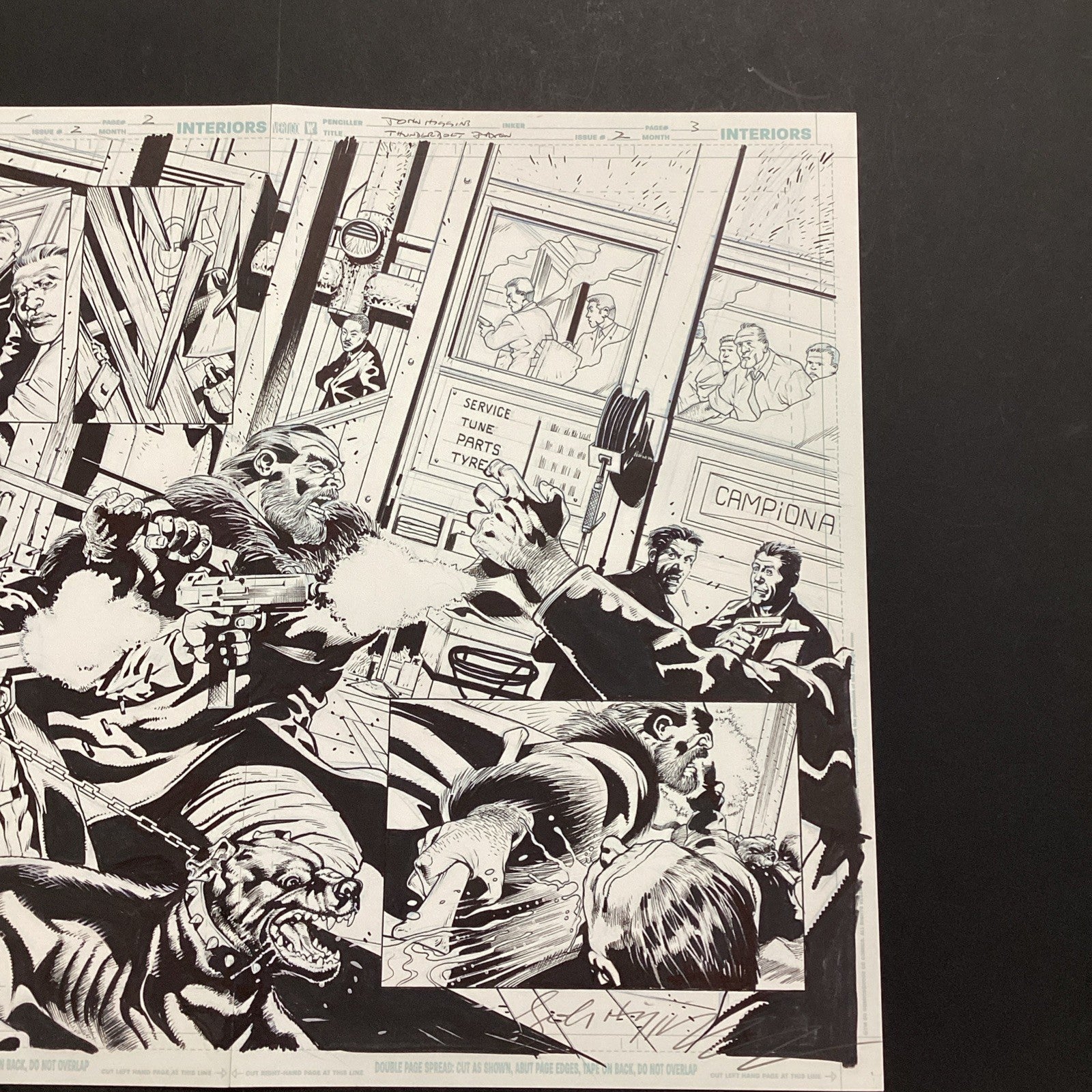 Original Artwork for Thunderbolt Jaxon #2 Page 2&3 Double Page By John Higgins9