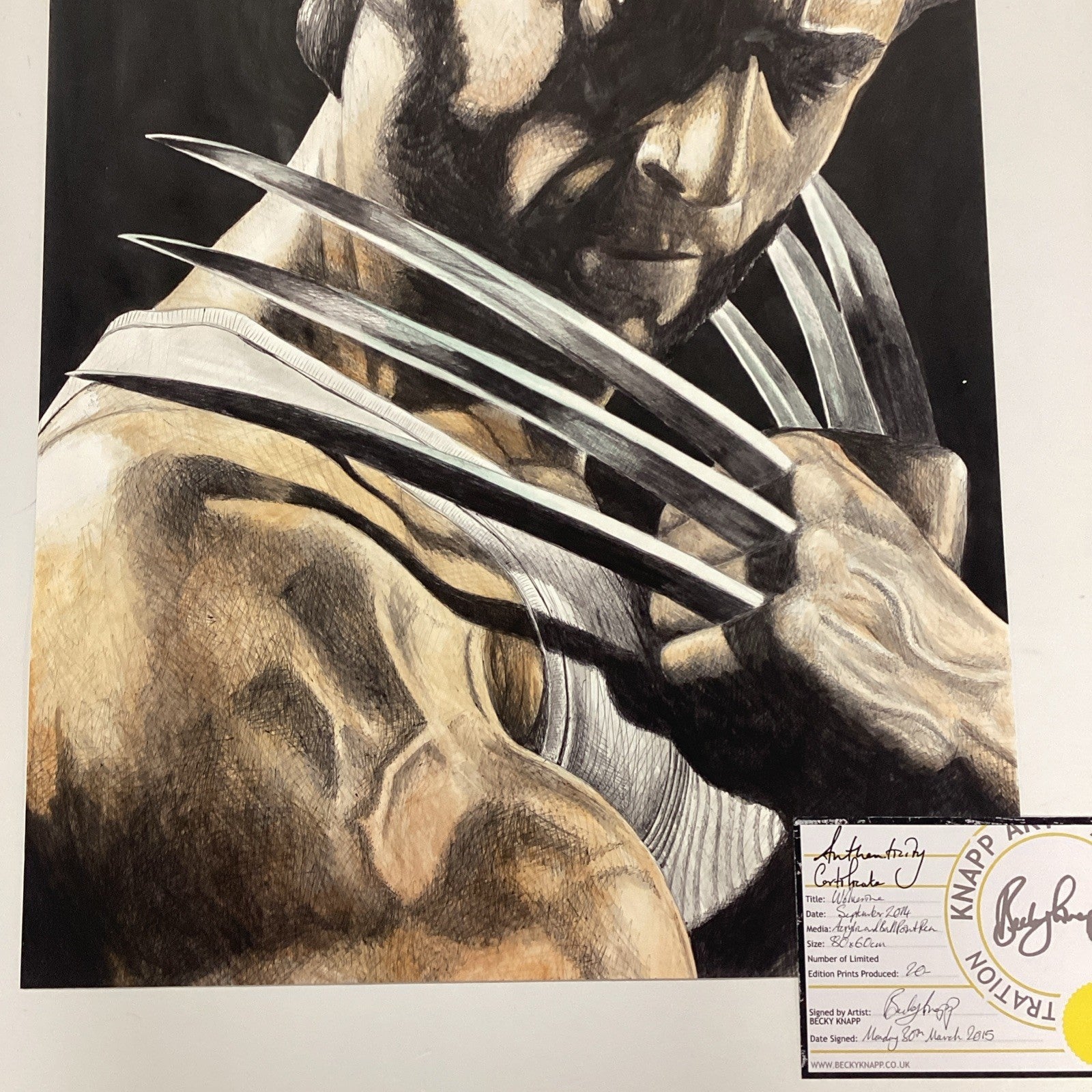 Wolverine Original Art by Becky Knapp with COA (80x59cm)4