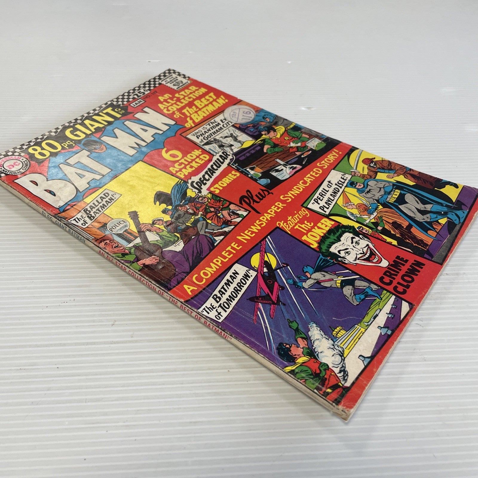 Batman #187 1967 VG 80 page giant Pence Stamp & Sticker on Cover3