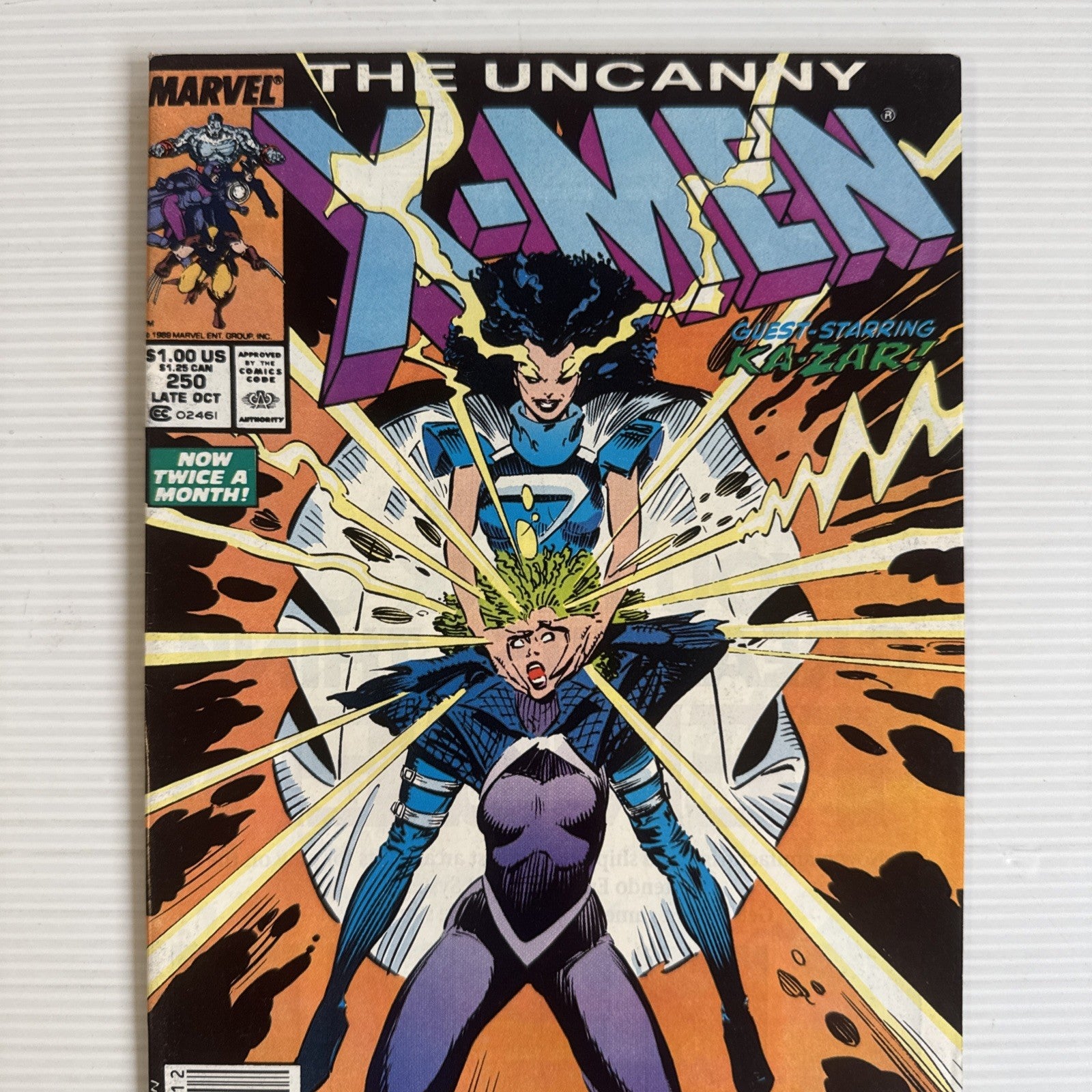 The Uncanny X-Men #250 1989 FN/VF Newsstand  Mark Jewelers MJ Variant1