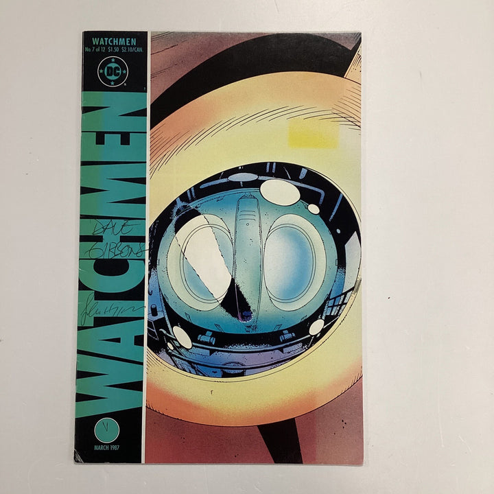 Watchmen #7 1987 FN- Signed by Dave Gibbons and John Higgins in Biro on FC0