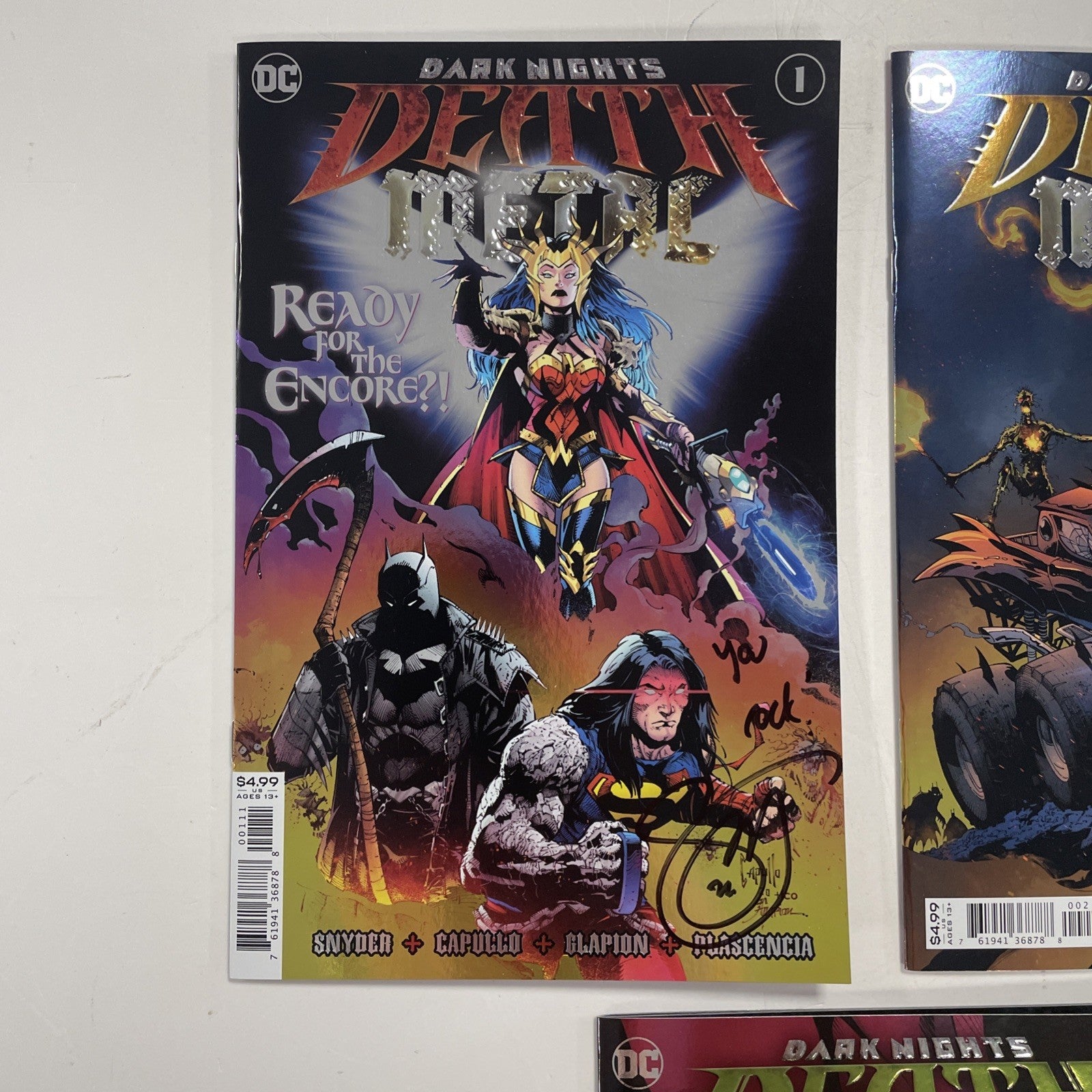 Dark Knights Death Metal #1-7 2020 All Signed Scott Snyder Foil Covers1
