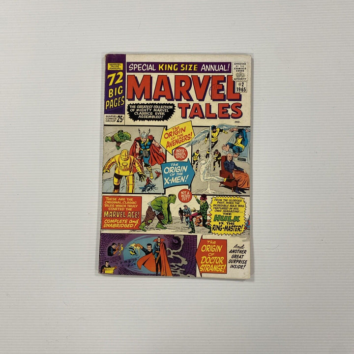 Marvel Tales Annual #2 1965 VG+ Origins Of X-men Avengers & Doc Strange