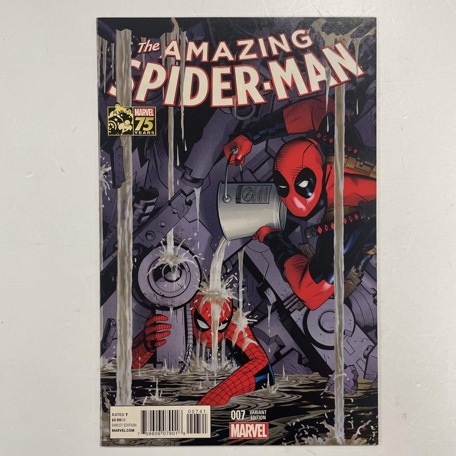 Amazing Spider-man #7 2014 VF/NM Golden 1:25 75th Anniversary Homage Variant0