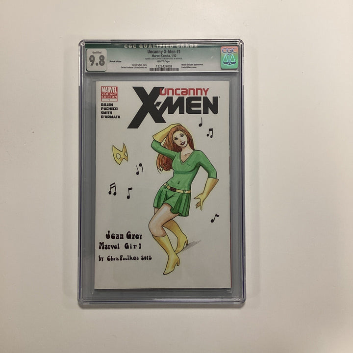 Uncanny X-Men #1 2012 CGC 9.8 Qualified Sketched and Signed by Chris Faulkes0