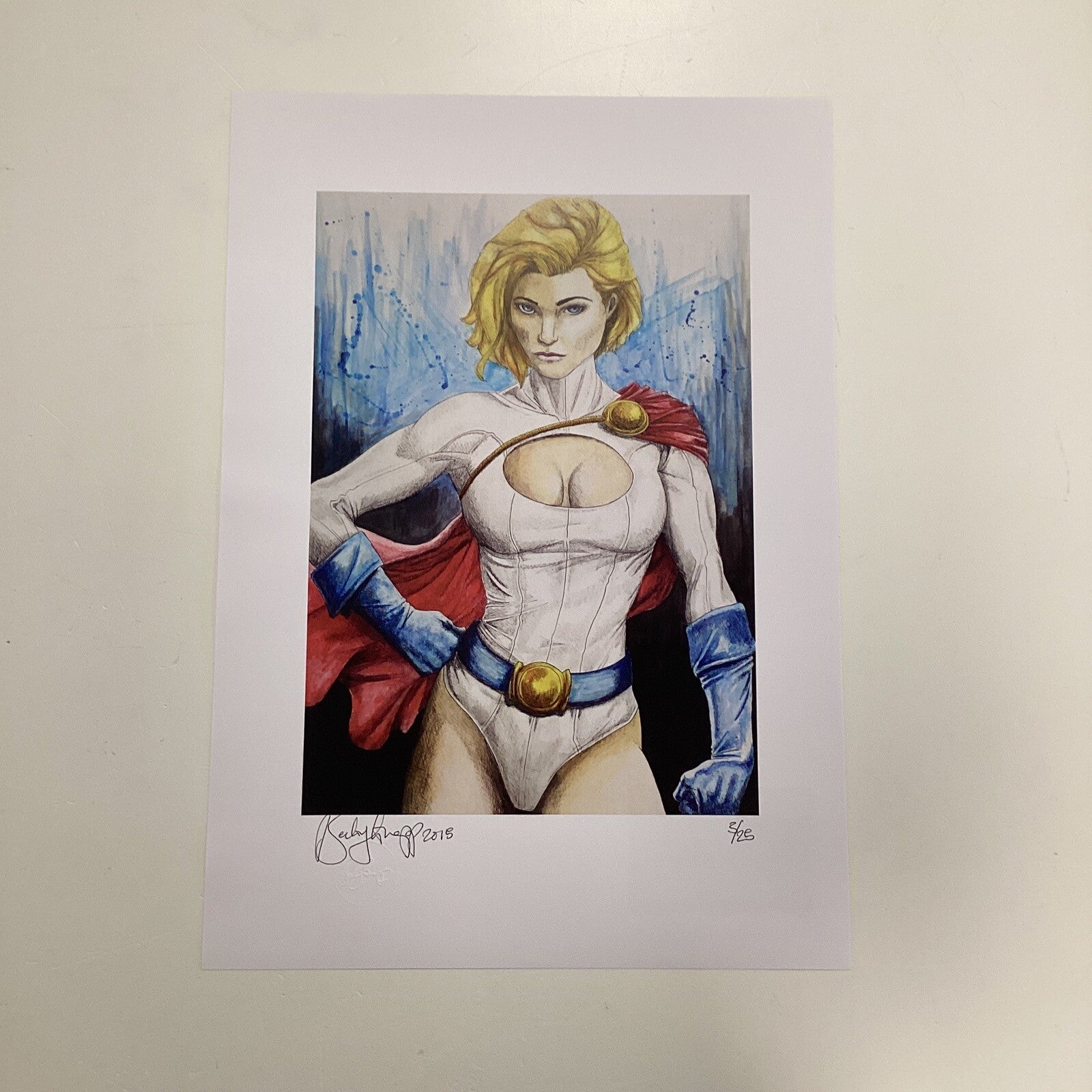 Power Girl Signed Art Print by Becky Knapp1