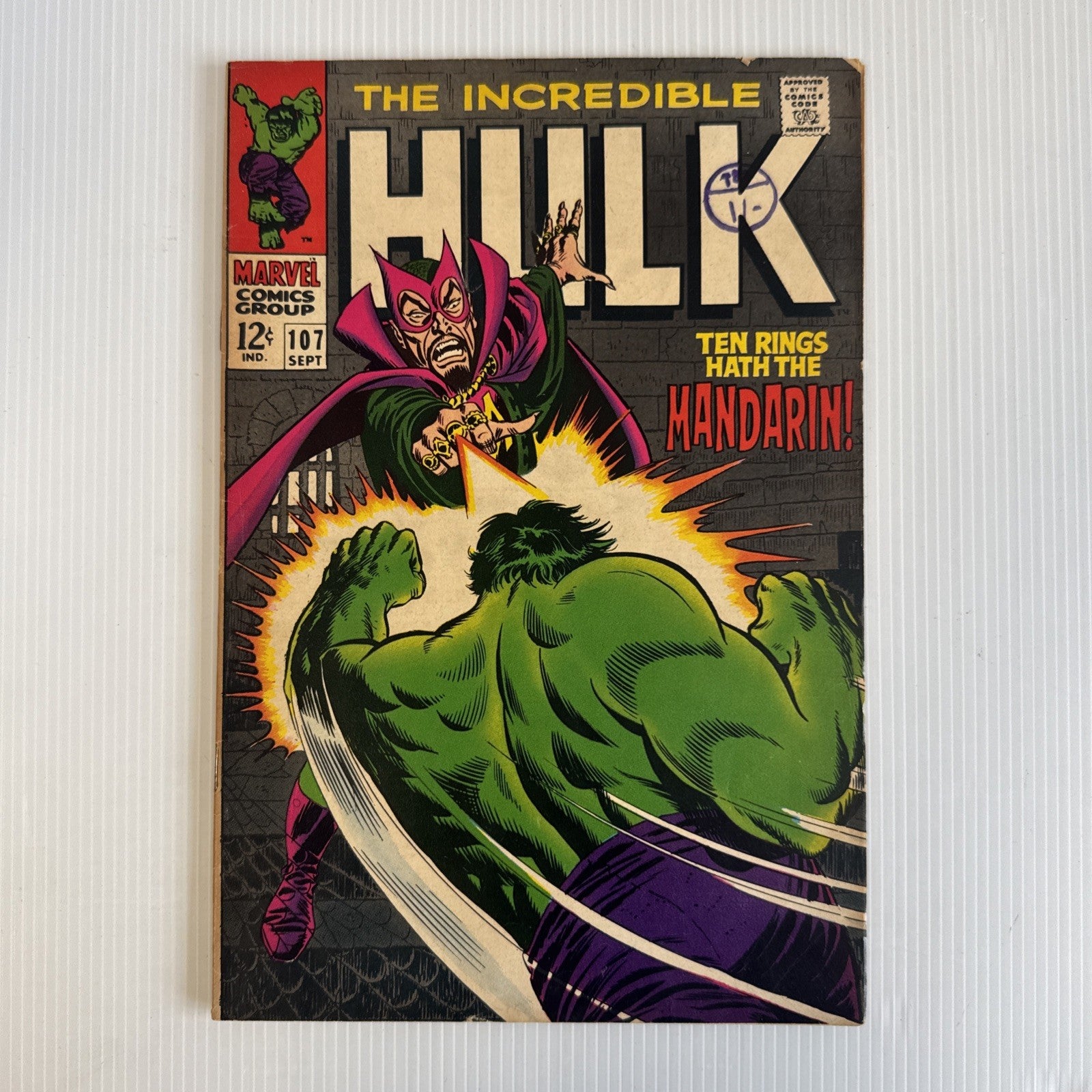 The Incredible Hulk #107 1968 VG Pence Stamp0