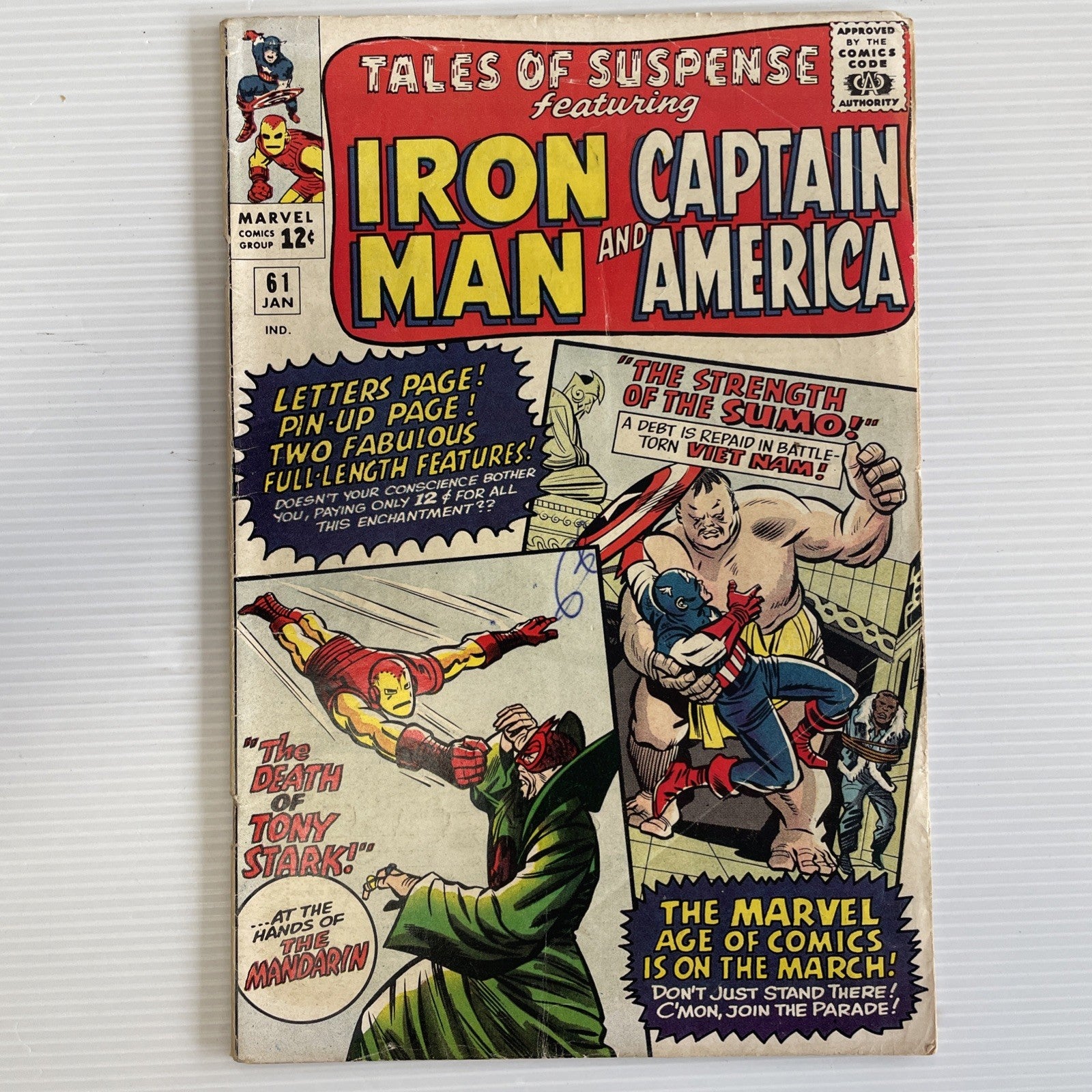 Tales of Suspense #61 1965 GD/VG **Pen on front cover, damage to rear cover0