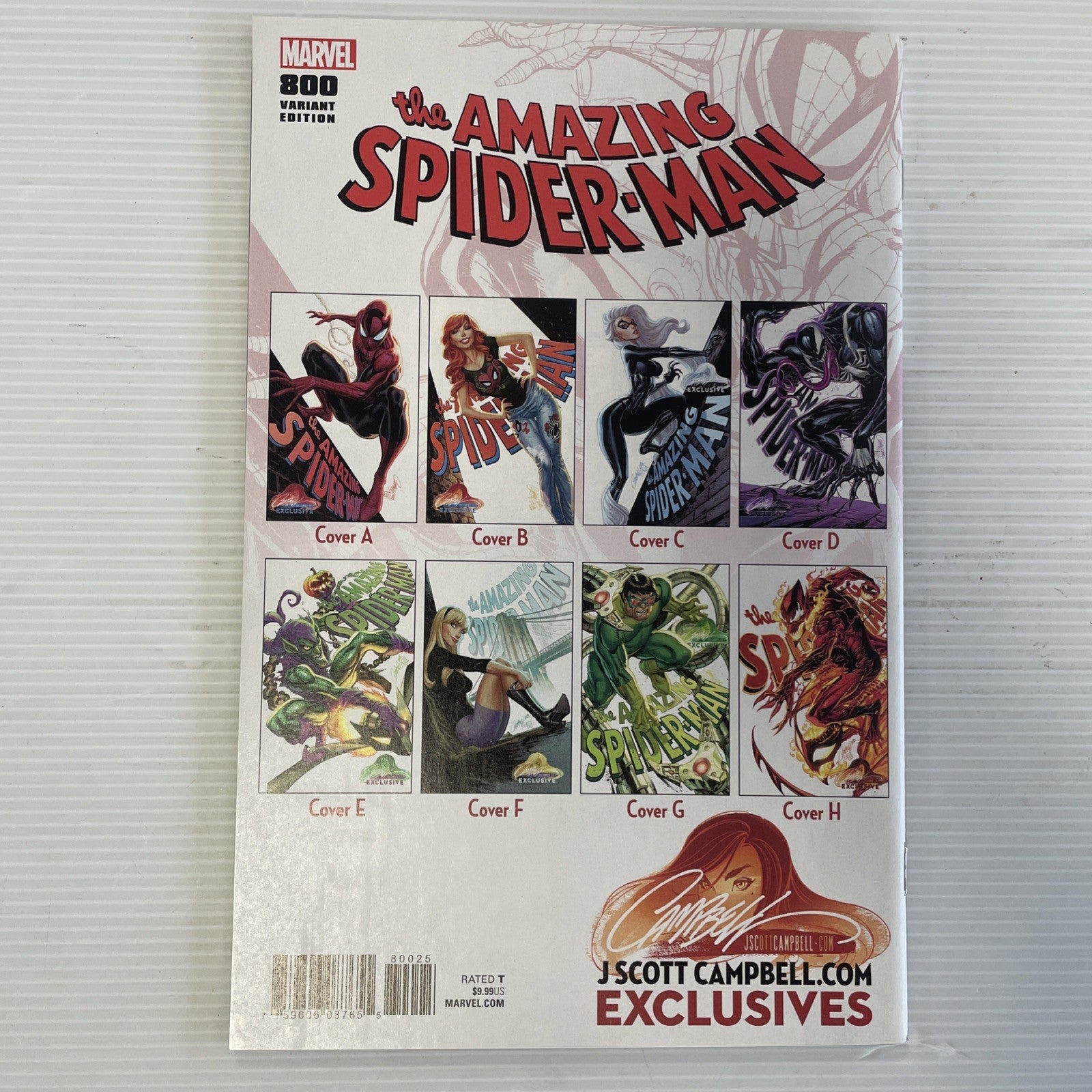 Amazing Spider-Man #800 2018 Signed J Scott Campbell Store Exclusive Variant B6