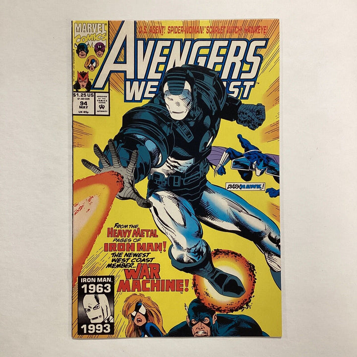 Avengers West Coast #94 1993 VF/NM 1st James Rhodes/War Machine