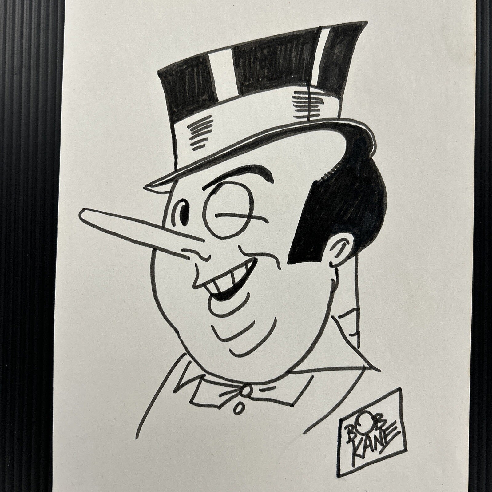 Bob Kane Hand Drawn Original Penguin Art Sketch Signed with COA 14x23cm2