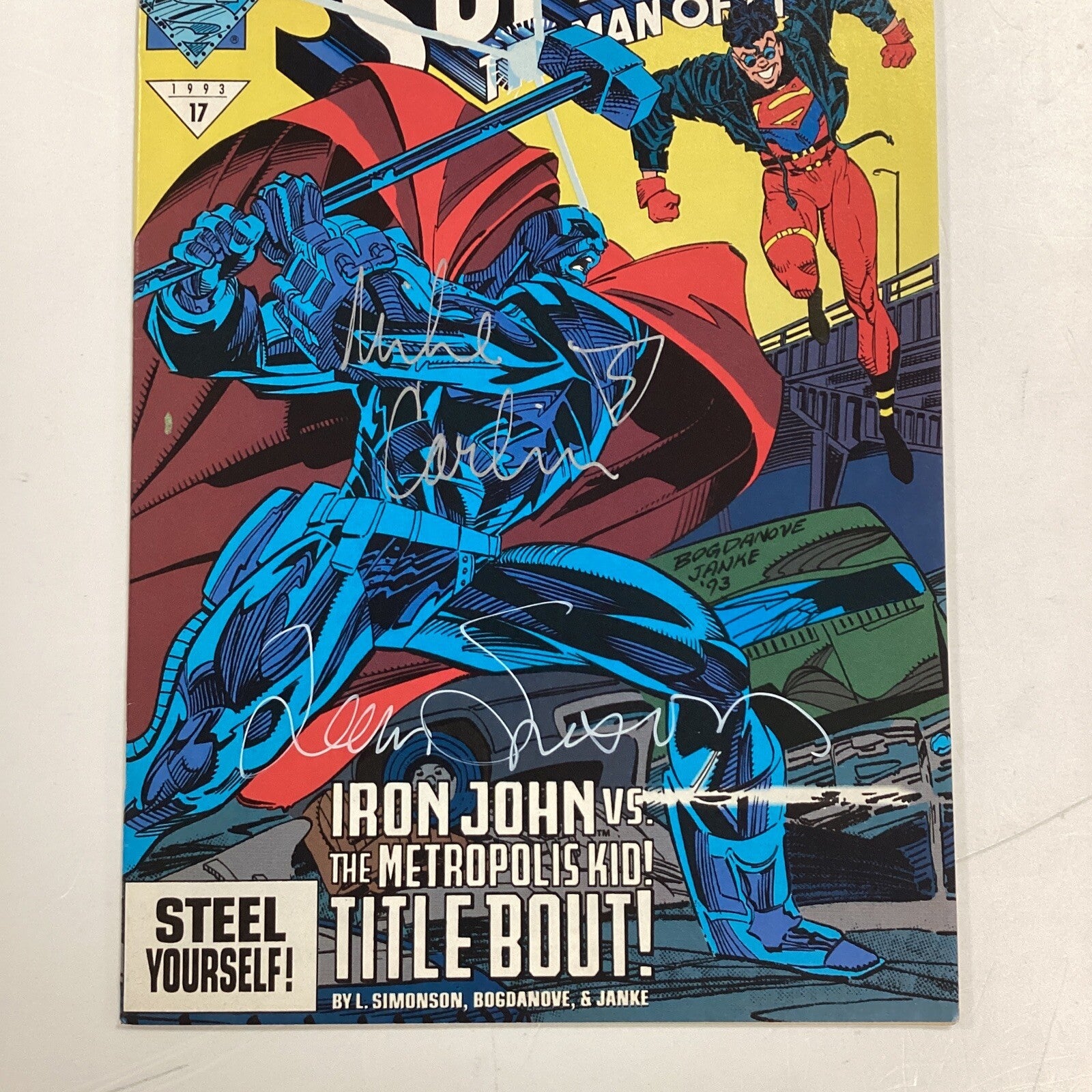 Superman Man of Steel #22 1993 Variant Cover Signed by Simonson & Mike Carlin2