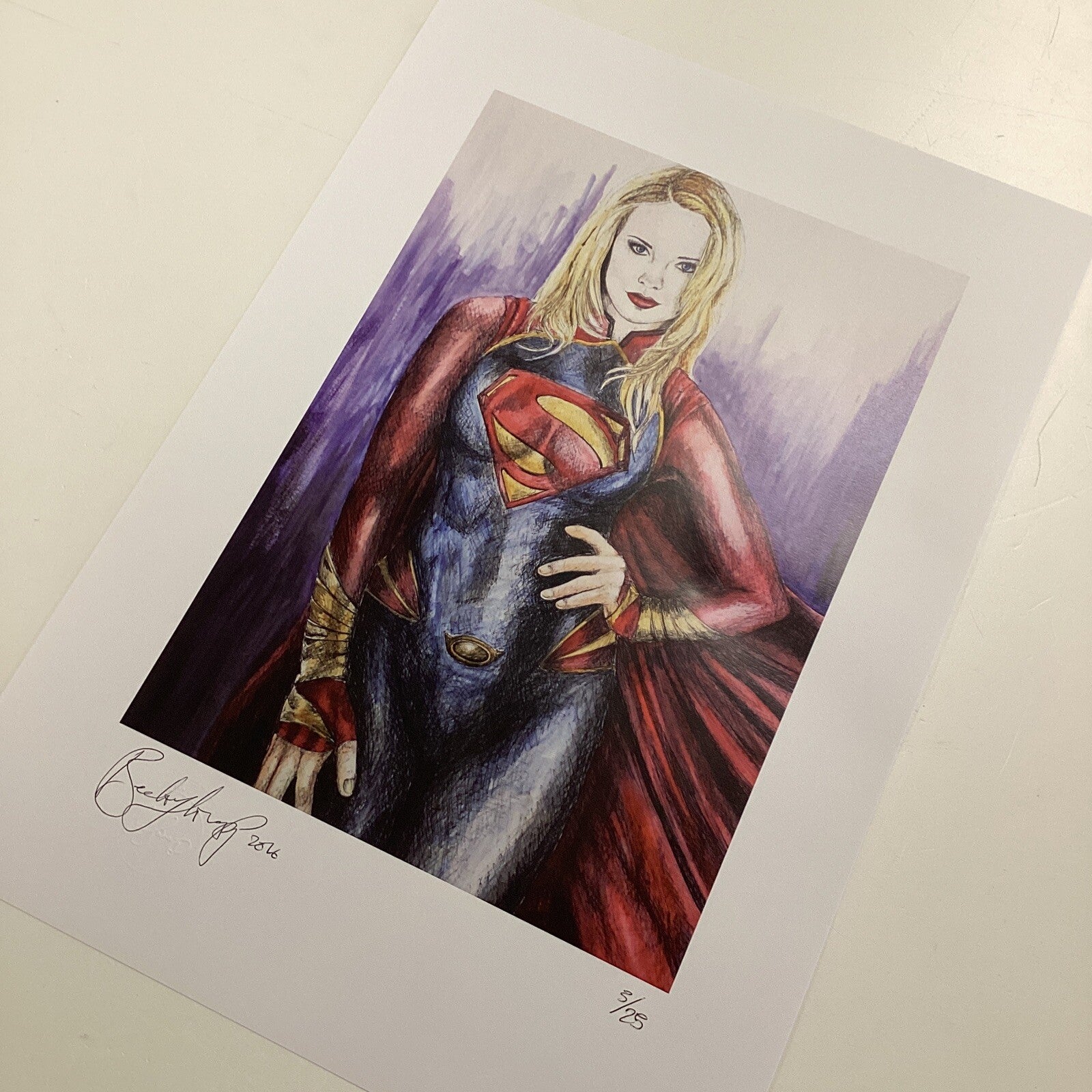 Super Girl Signed Art Print by Becky Knapp8