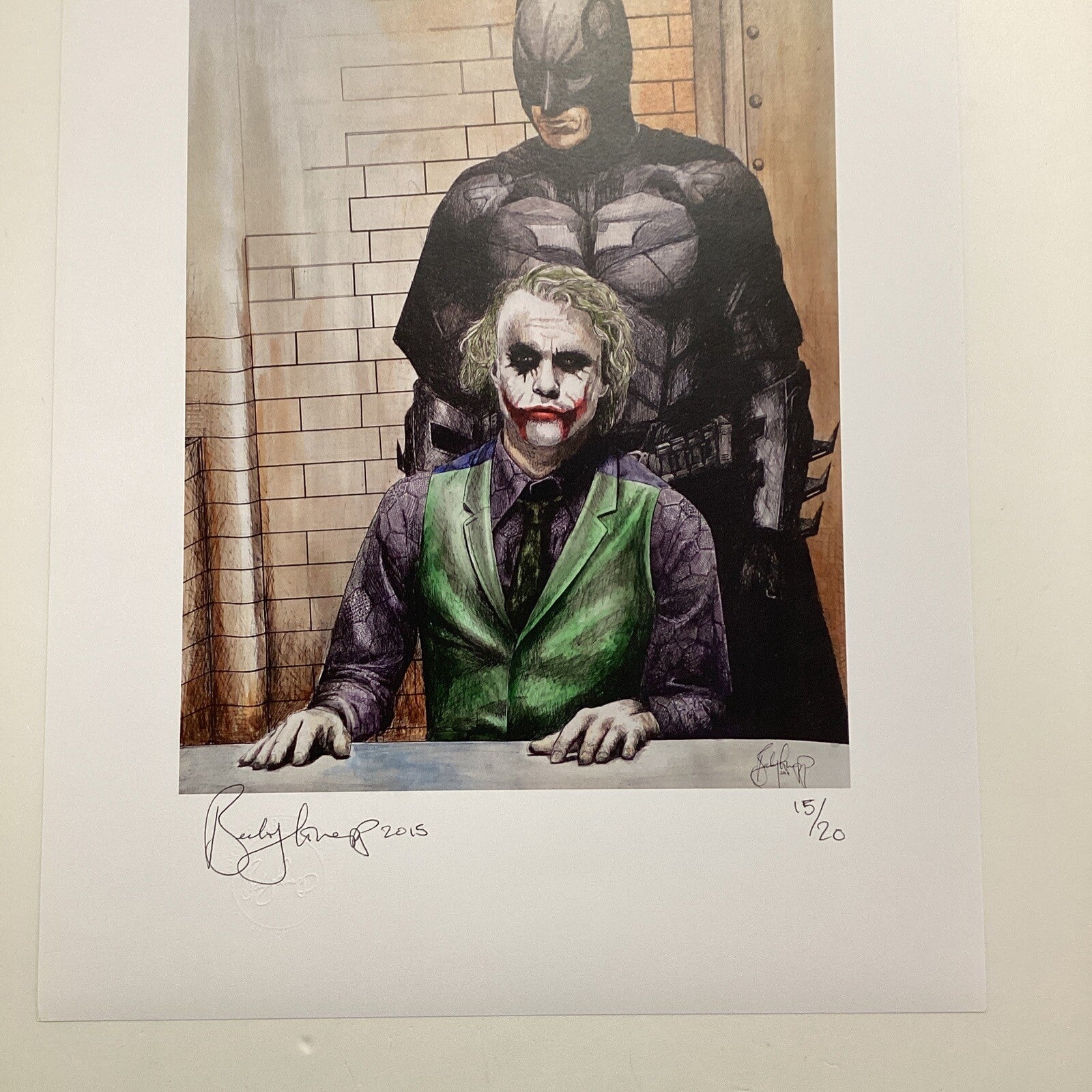 The Dark Knight: Batmans Interrogation Signed Art Print by Becky Knapp3