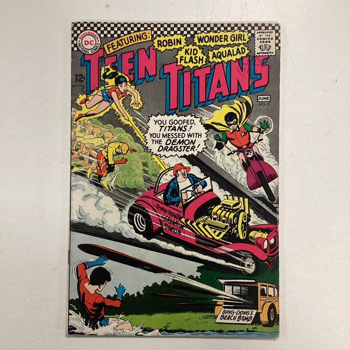 Teen Titans #3 1966 VG Pence Stamp **Small tear bottom rear cover0