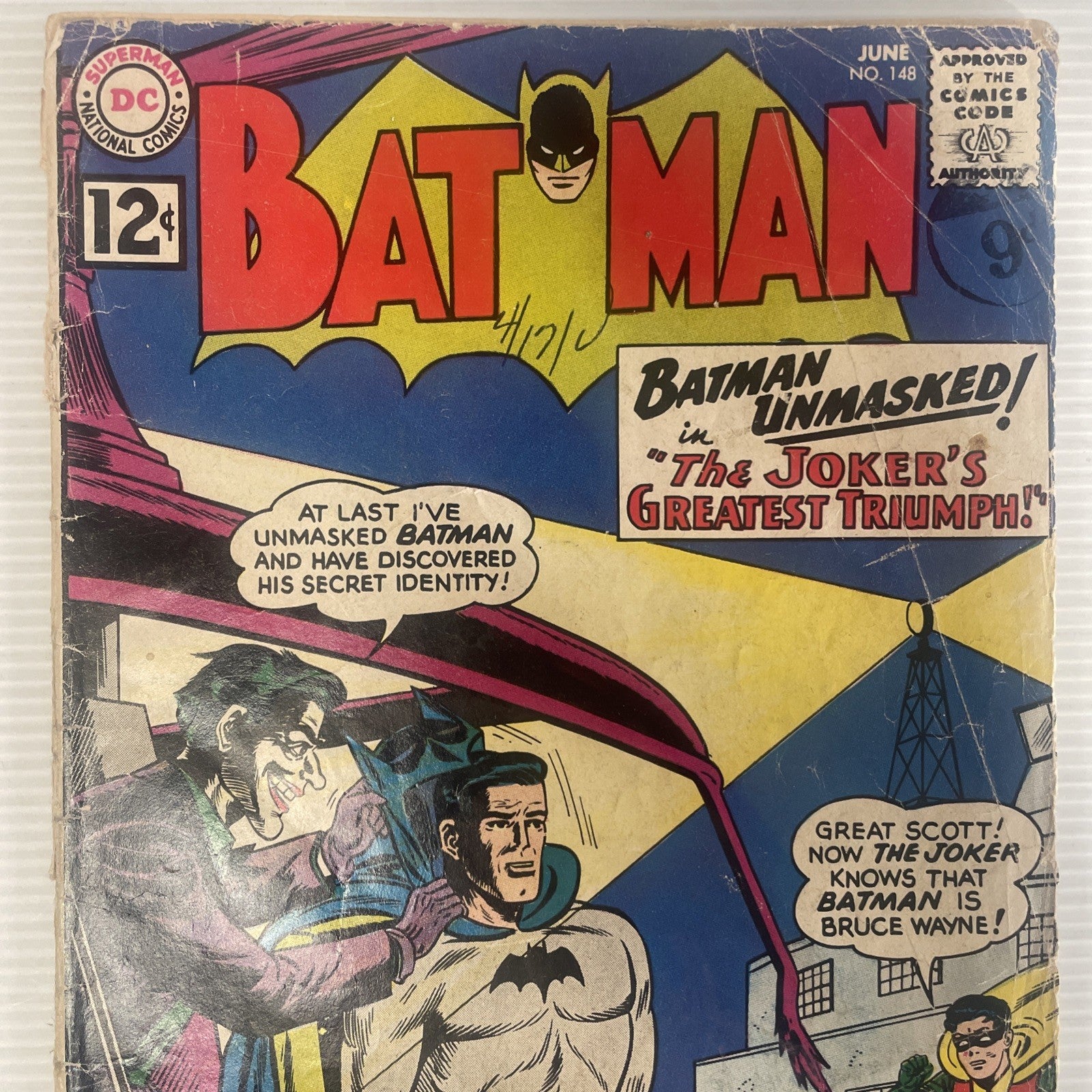 Batman #148 1962 PR/FR **Cover detached and well worn, pen on front cover comple1