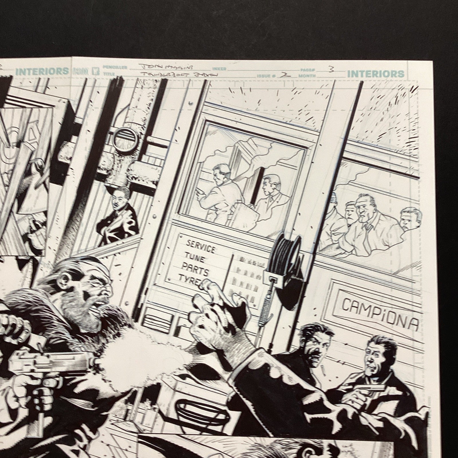 Original Artwork for Thunderbolt Jaxon #2 Page 2&3 Double Page By John Higgins4
