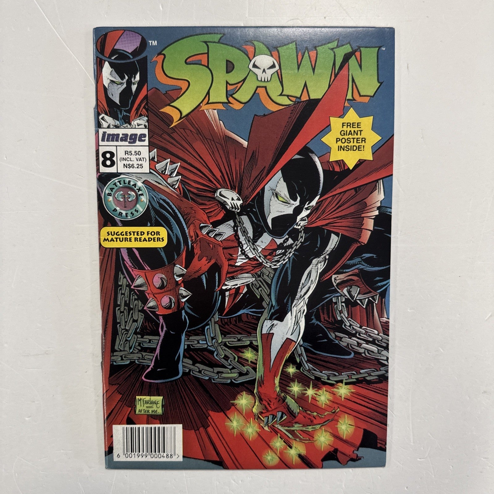 Battleaxe Press Spawn #8 1995 FN/VF South African Reprint Image inc. Poster0
