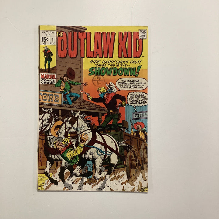 The Outlaw Kid #1 1970 FN- Pence Stamp Small marks on rear cover0